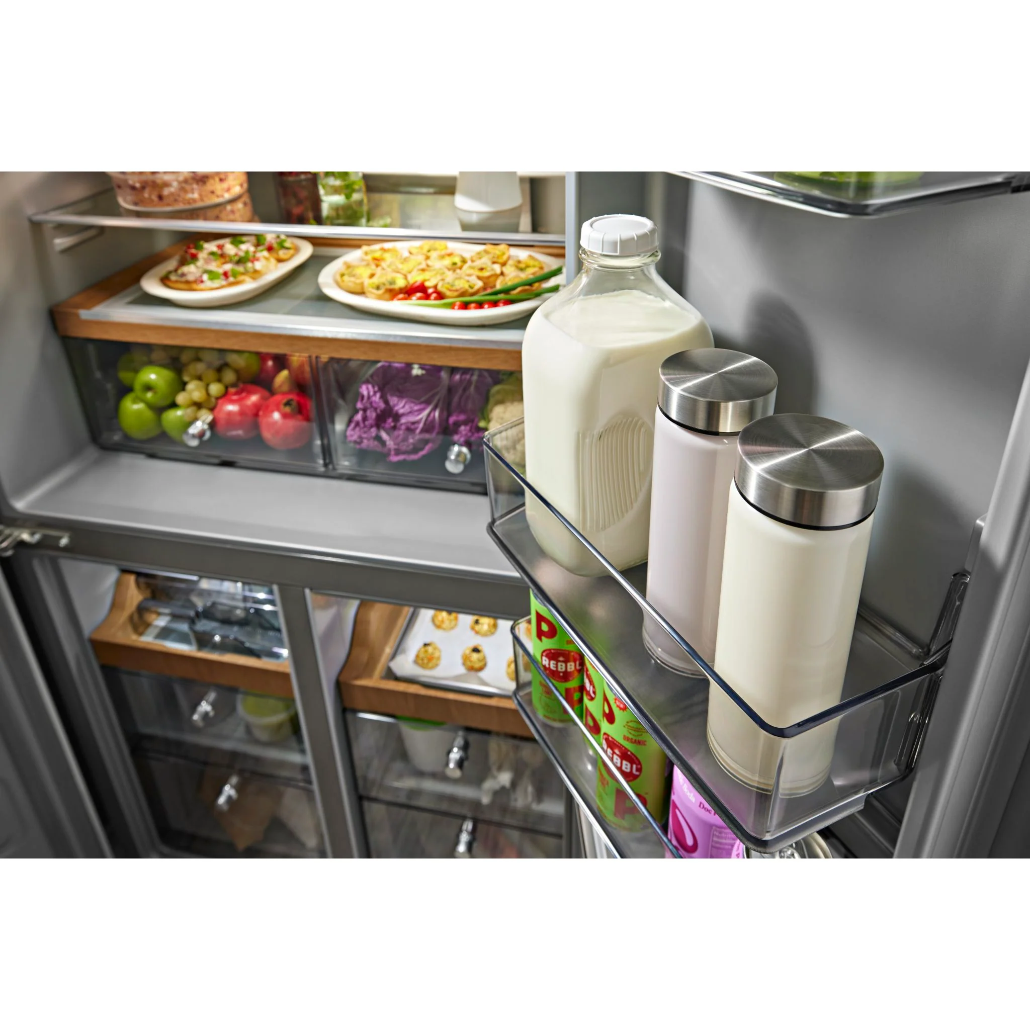 KitchenAid 19.4 cu. ft. 36-inch wide Counter-Depth 4-Door Refrigerator with PrintShieldFinish -PrintShield™ Stainless Finish (KRQC506MPS) - Image 11