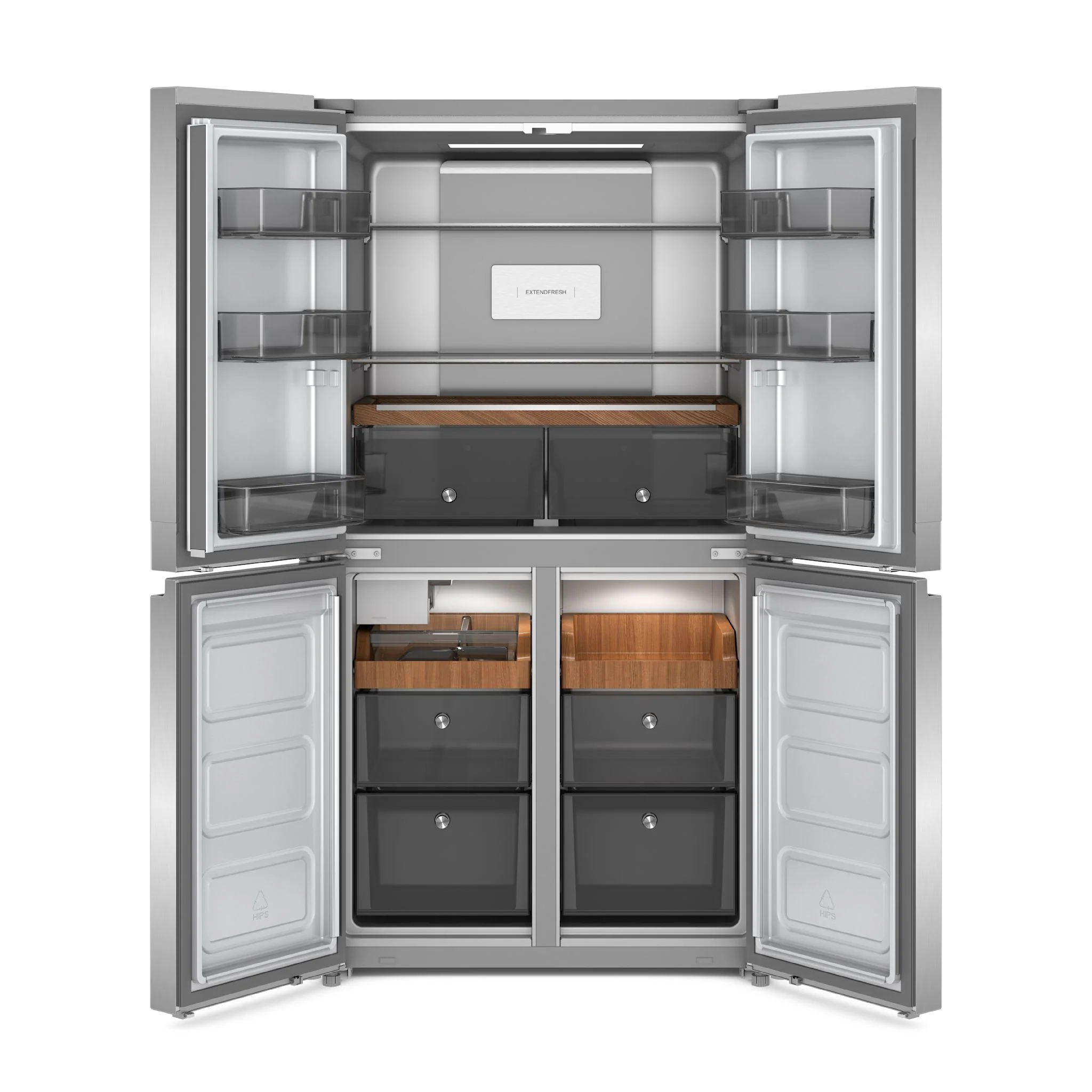 KitchenAid 19.4 cu. ft. 36-inch wide Counter-Depth 4-Door Refrigerator with PrintShieldFinish -PrintShield™ Stainless Finish (KRQC506MPS) - Image 15