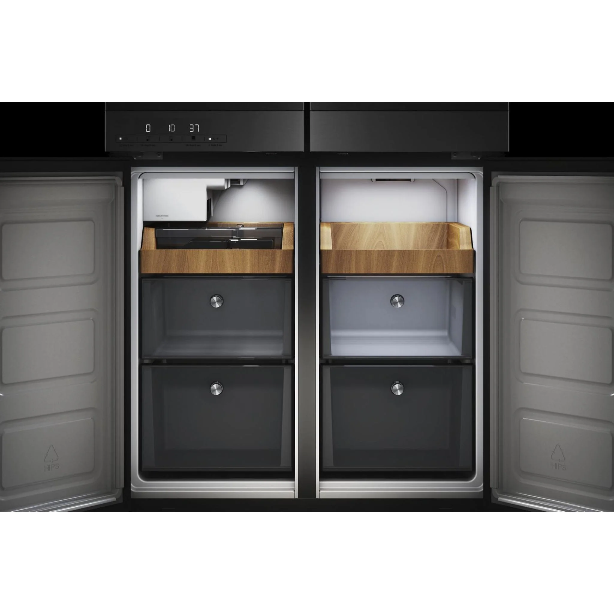 KitchenAid 19.4 cu. ft. 36-inch wide Counter-Depth 4-Door Refrigerator with PrintShieldFinish -PrintShield™ Stainless Finish (KRQC506MPS) - Image 3