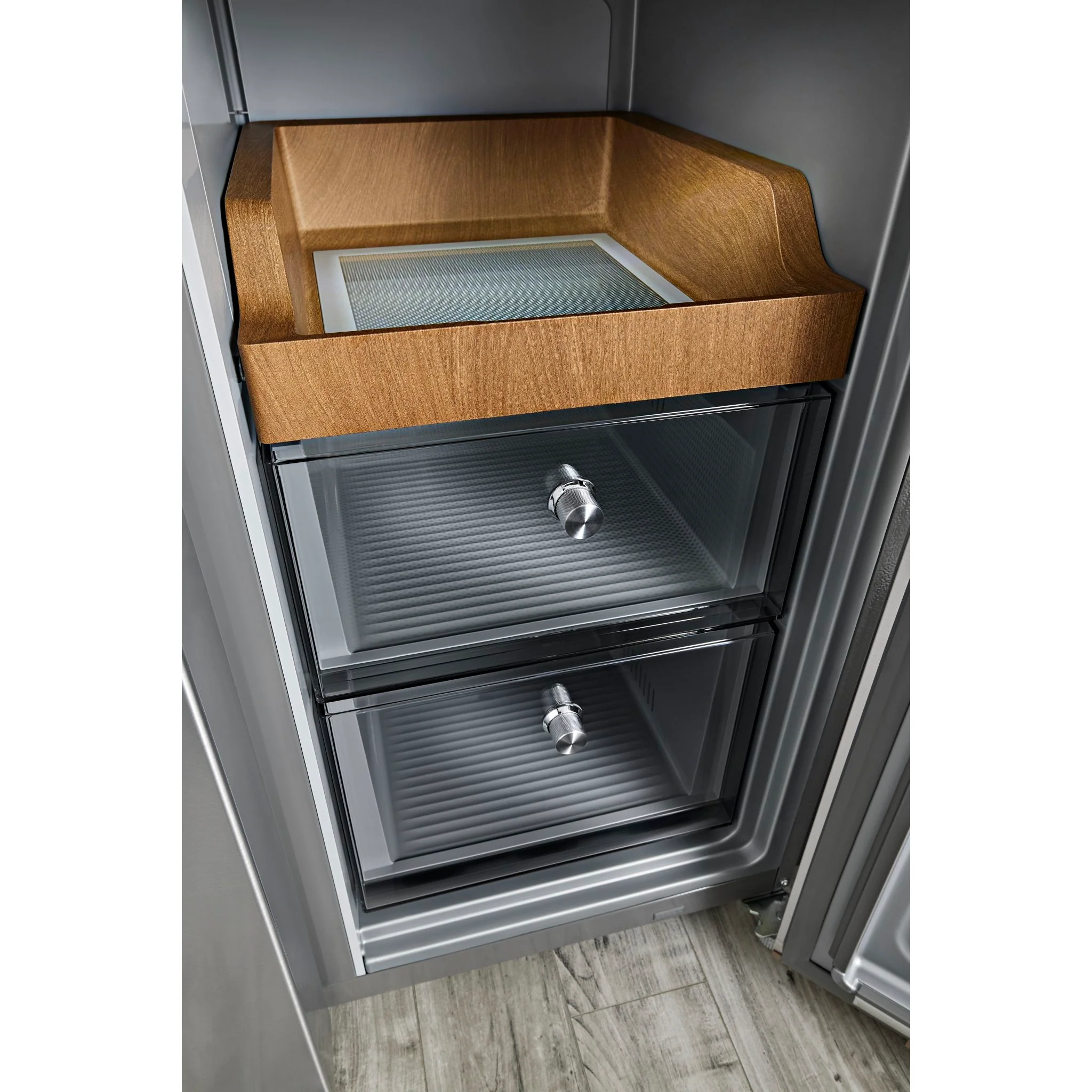 KitchenAid 19.4 cu. ft. 36-inch wide Counter-Depth 4-Door Refrigerator with PrintShieldFinish -PrintShield™ Stainless Finish (KRQC506MPS) - Image 7