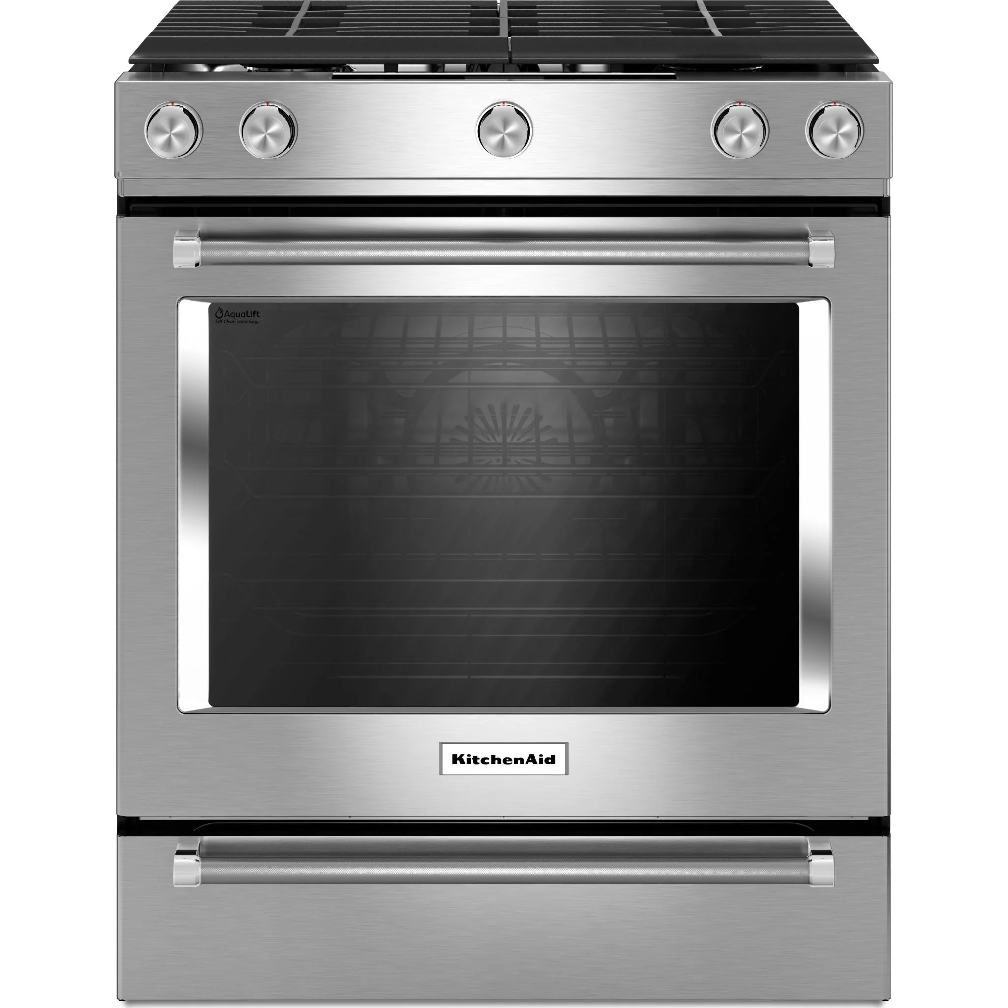 KitchenAid 30" 5-Burner Gas Convection Front Control Range - Stainless Steel (KSGG700ESS)