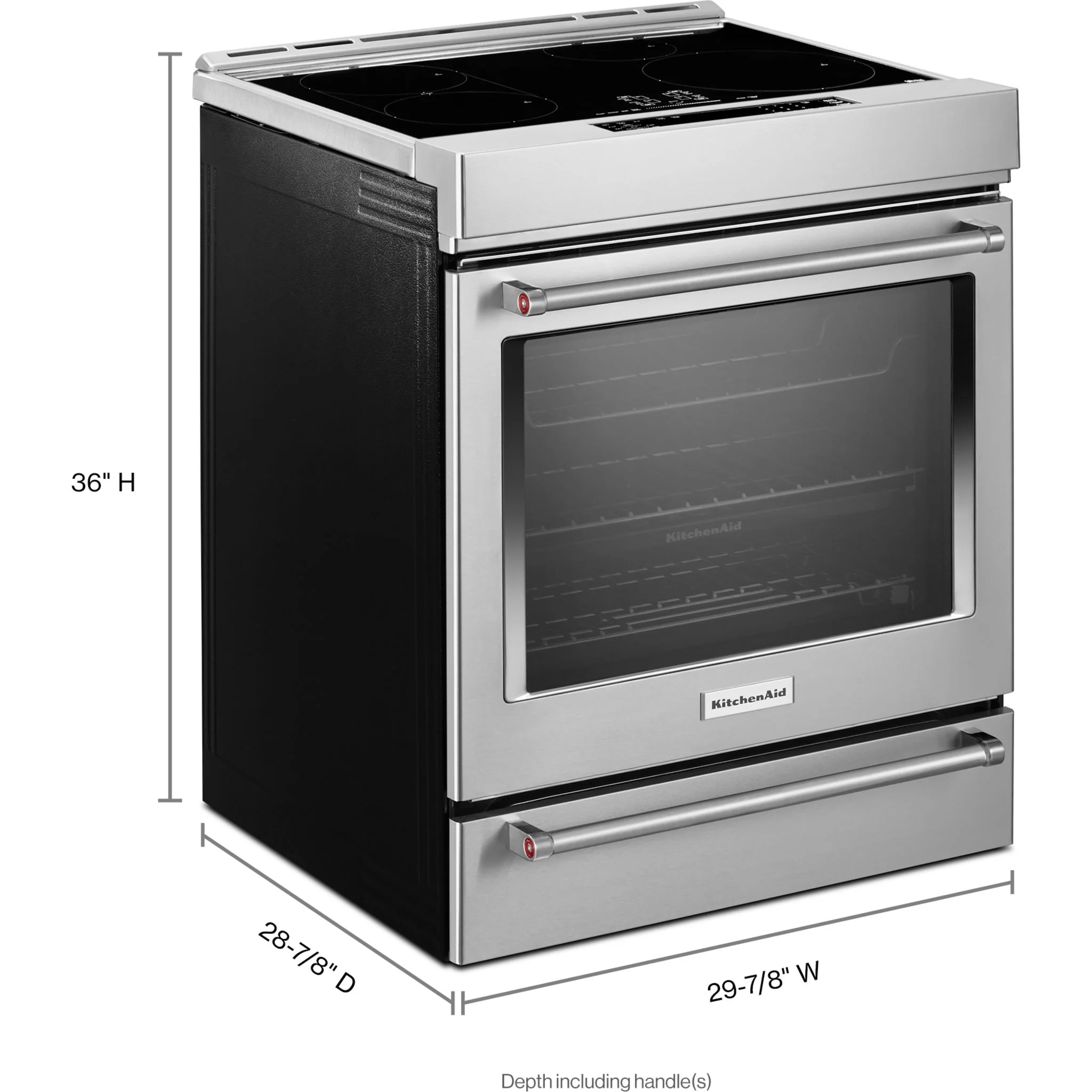 KitchenAid 30" 4-Element Induction Convection Front Control Range with Baking Drawer (KSIB900ESS) - Image 13