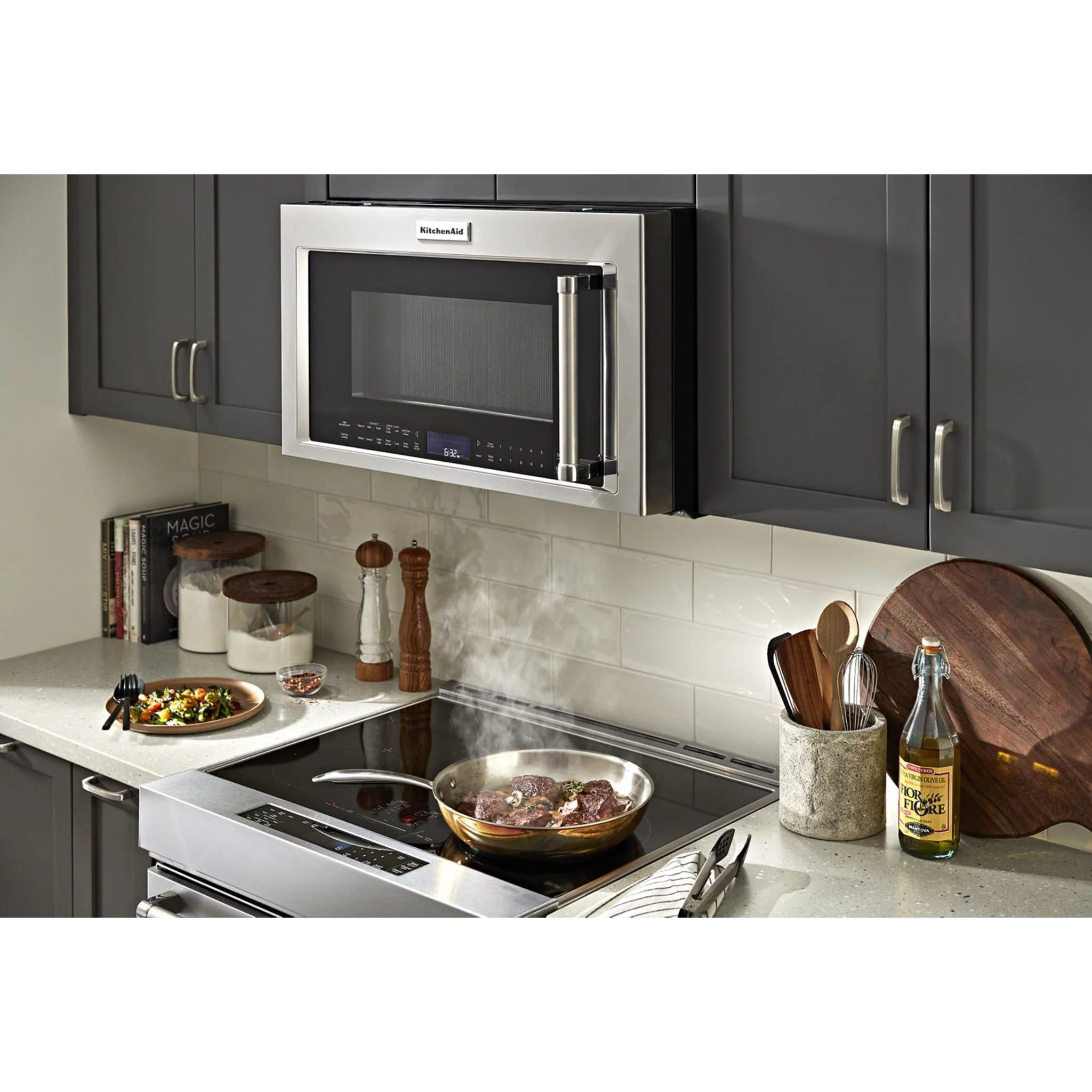 KitchenAid 30" 4-Element Induction Convection Front Control Range with Baking Drawer (KSIB900ESS) - Image 34