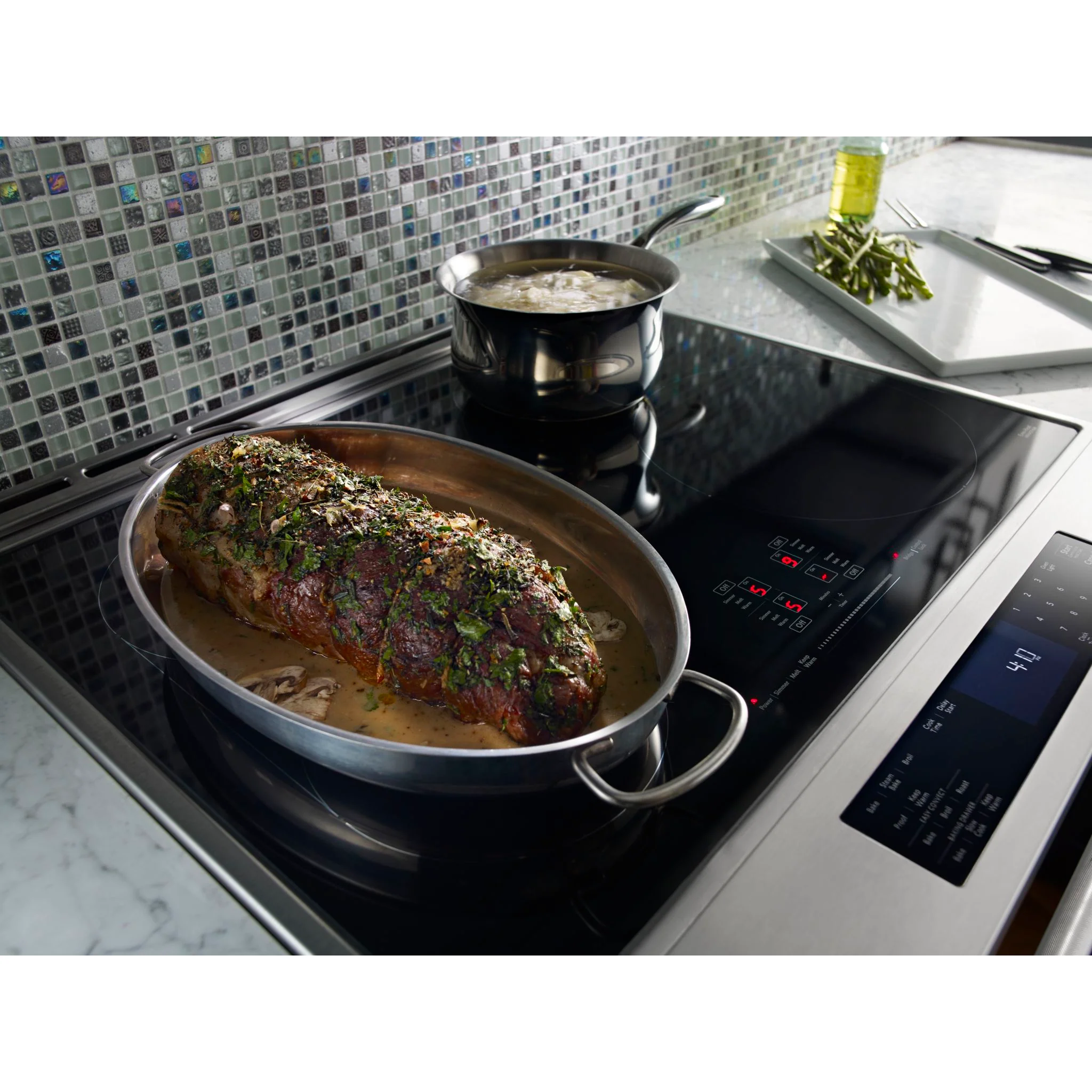 KitchenAid 30" 4-Element Induction Convection Front Control Range with Baking Drawer (KSIB900ESS) - Image 4