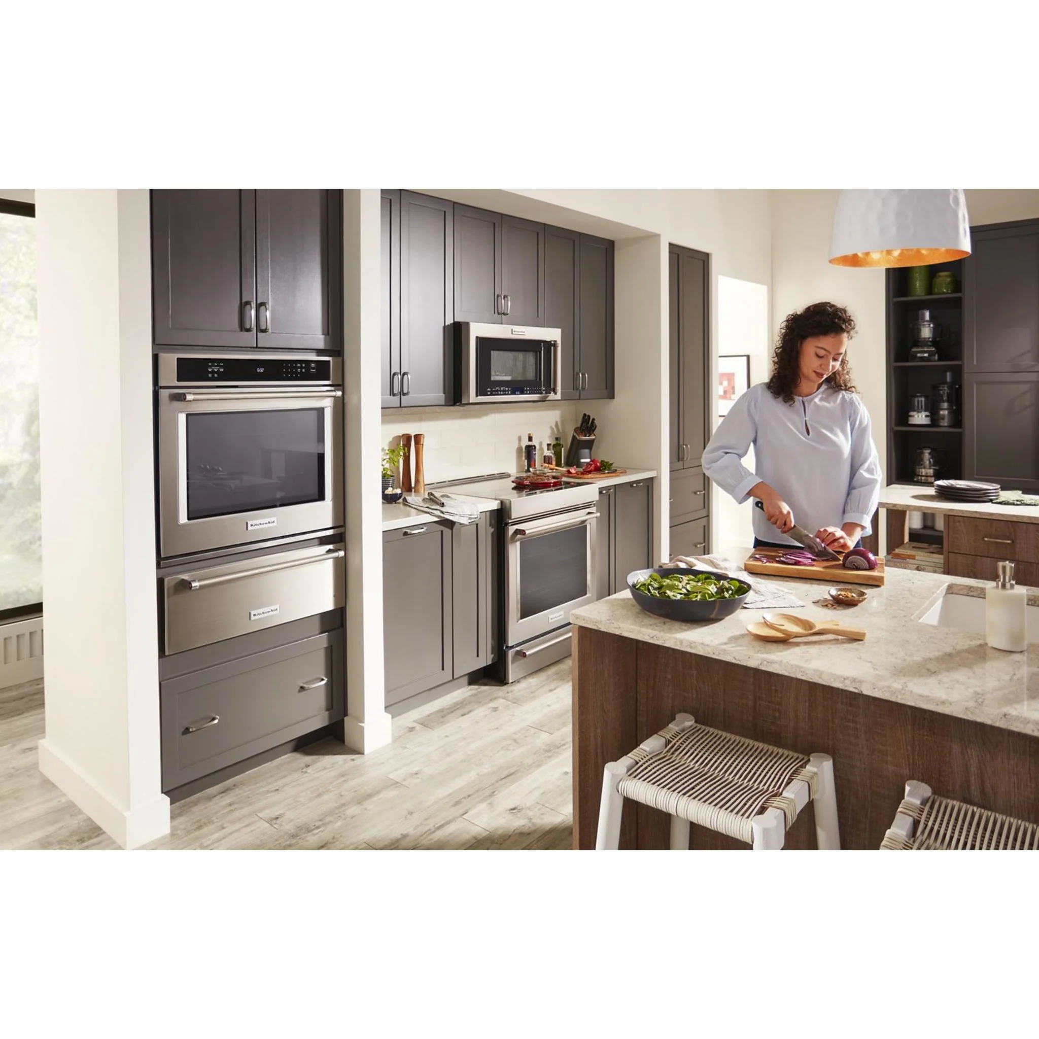 KitchenAid 30" 4-Element Induction Convection Front Control Range with Baking Drawer (KSIB900ESS) - Image 44