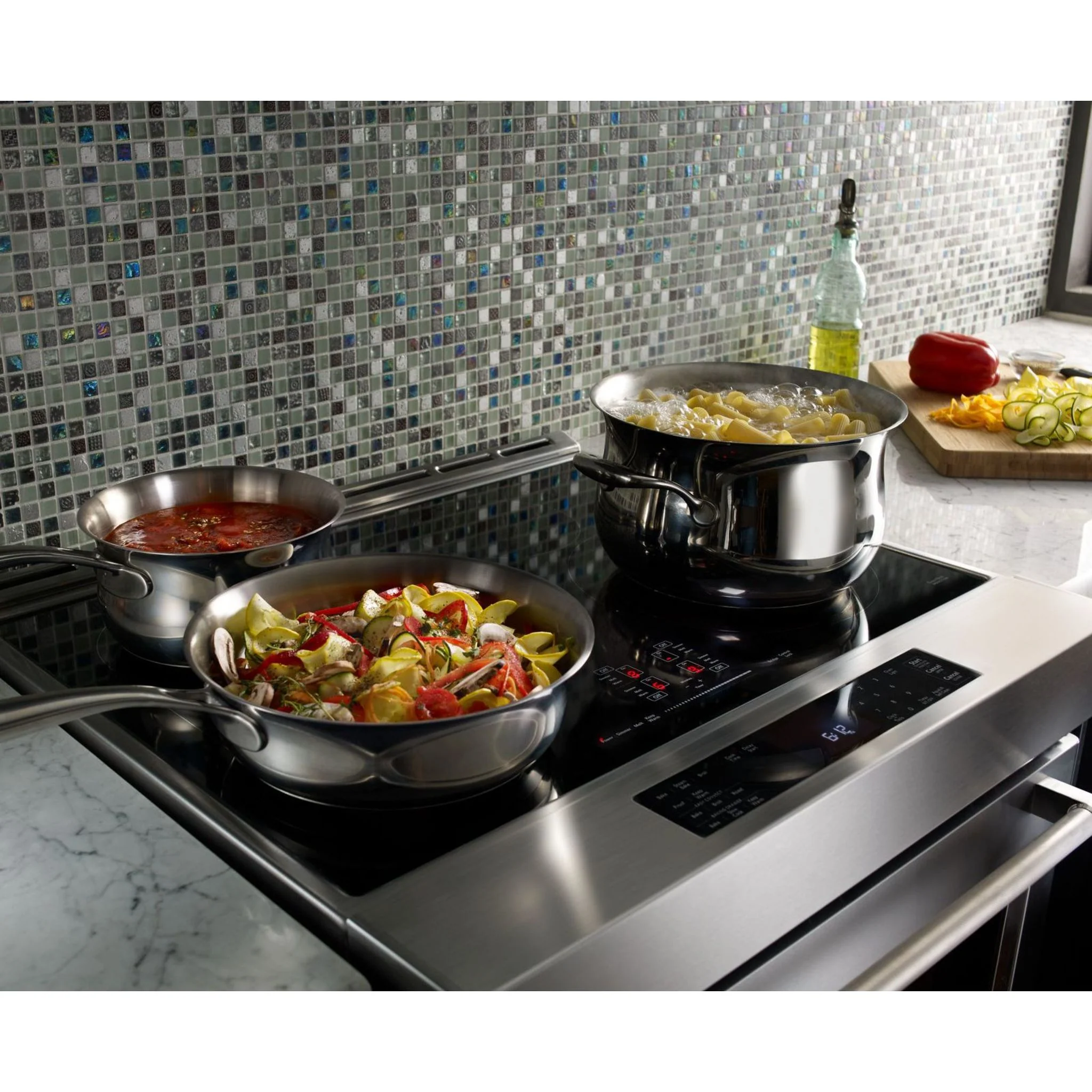 KitchenAid 30" 4-Element Induction Convection Front Control Range with Baking Drawer (KSIB900ESS) - Image 47