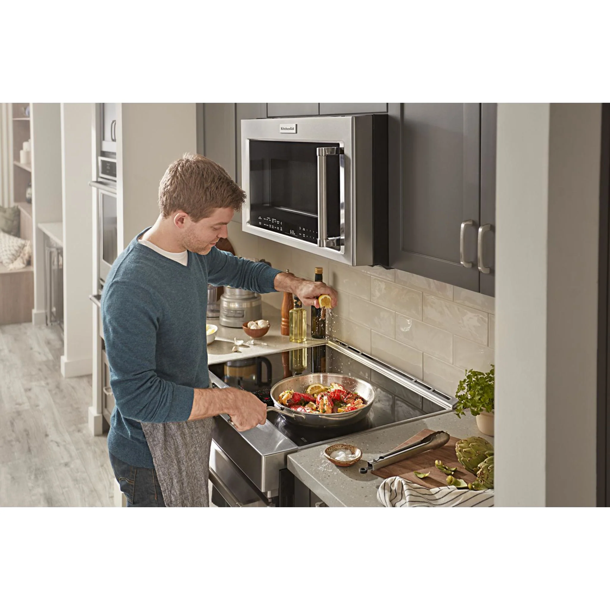 KitchenAid 30" 4-Element Induction Convection Front Control Range with Baking Drawer (KSIB900ESS) - Image 52