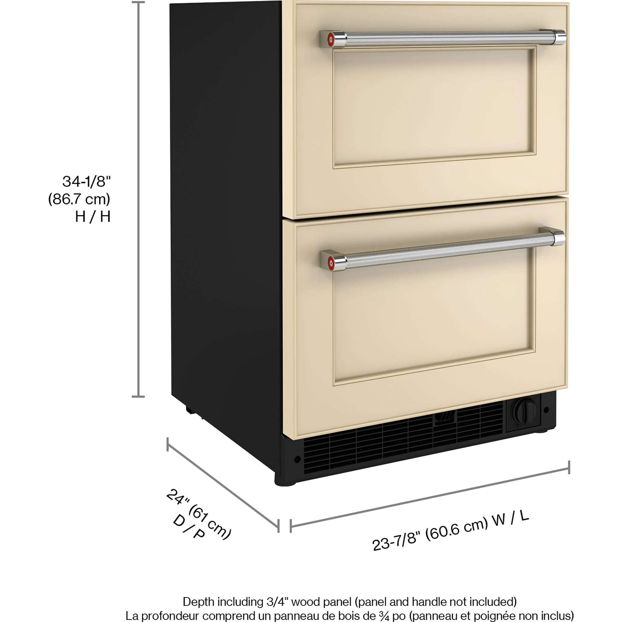 KitchenAid 24" Panel-Ready Undercounter Double-Drawer Refrigerator/Freezer -Panel Ready (KUDF204KPA) - Image 3