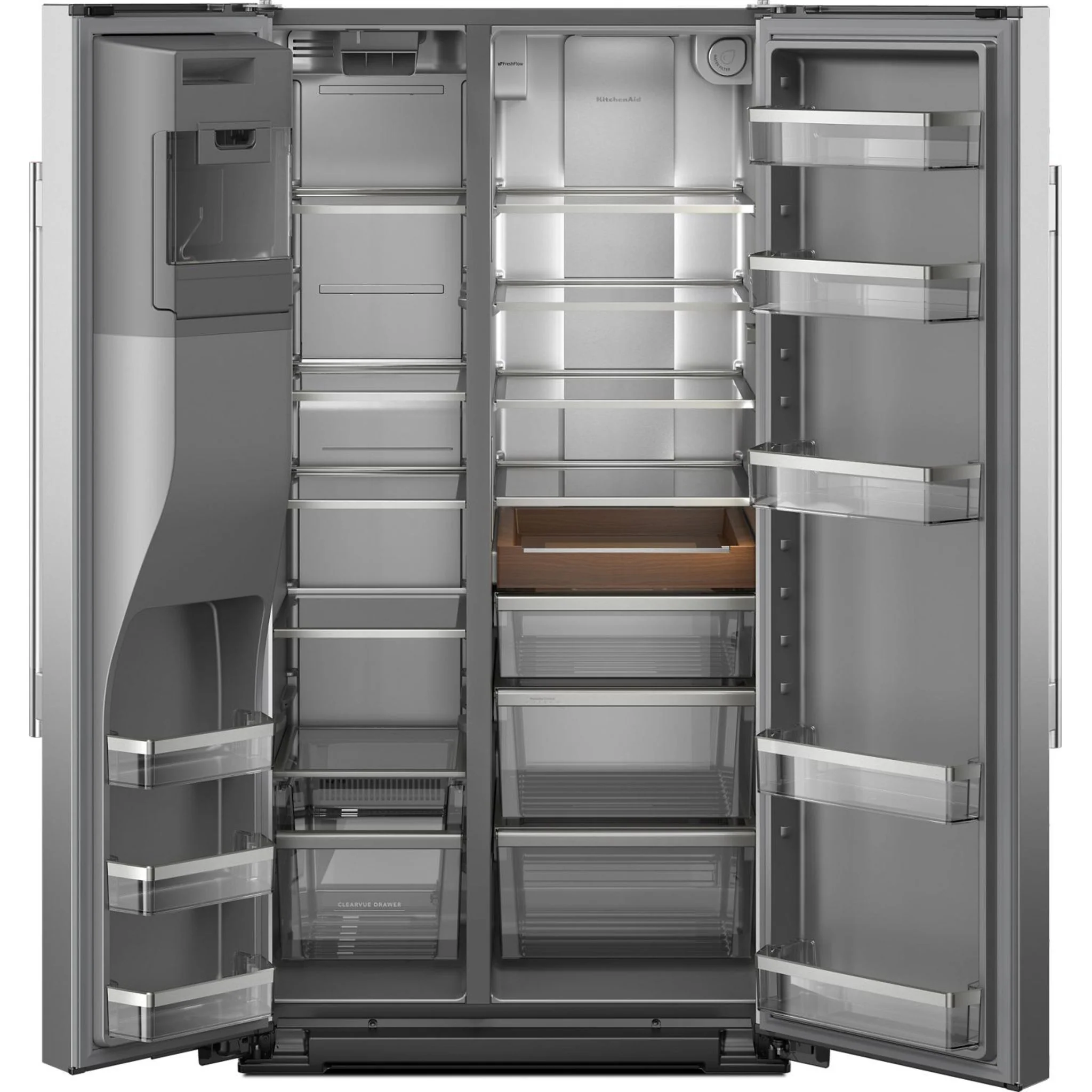 KitchenAid 20.8 Cu. Ft. Counter-Depth Side-by-Side Refrigerator with Ice & Water Dispenser - Fingerprint Resistant Stainless Steel (KRSC536RPS) - Image 15