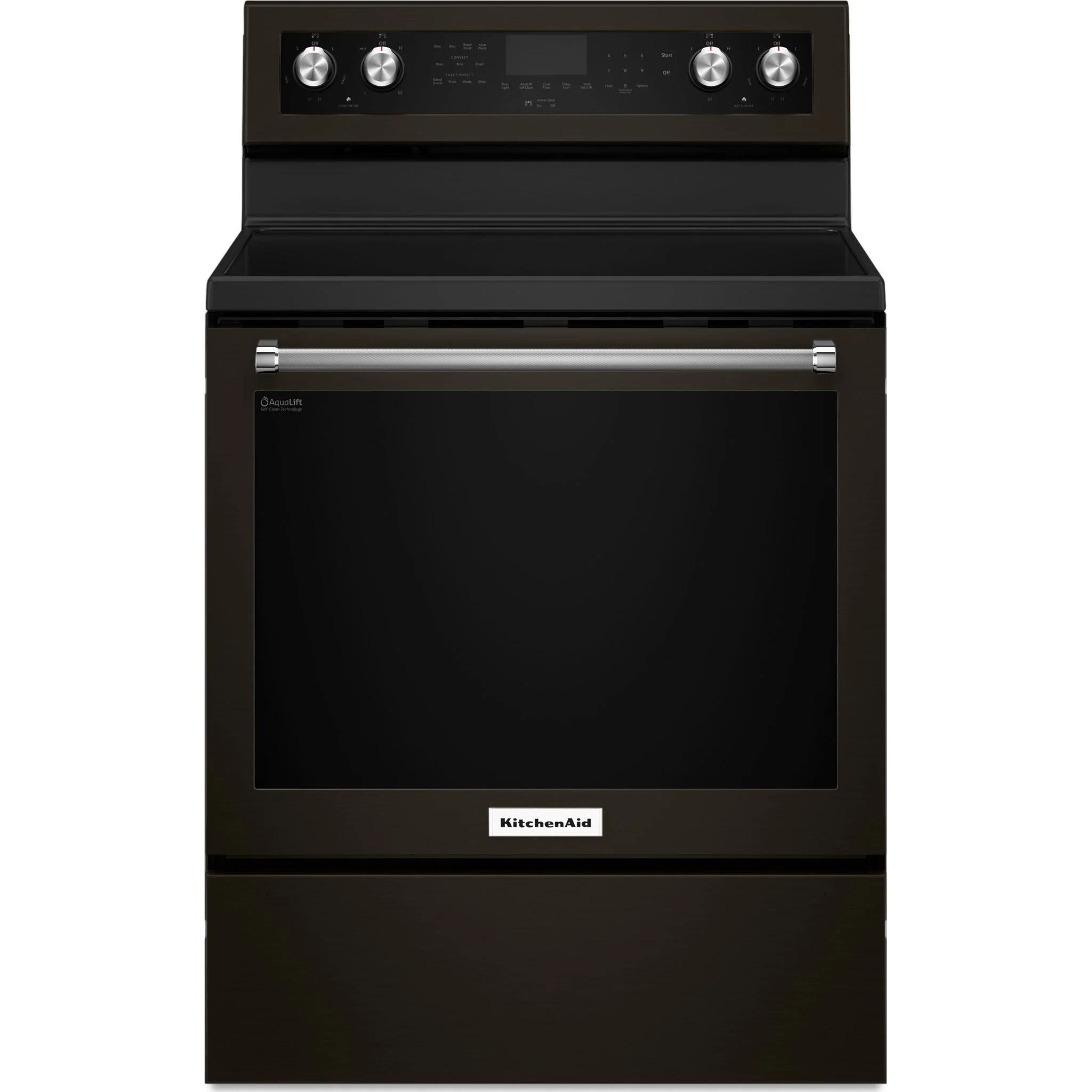KitchenAid 30" 5-Element Electric Convection Range - Black Stainless (YKFEG500EBS)