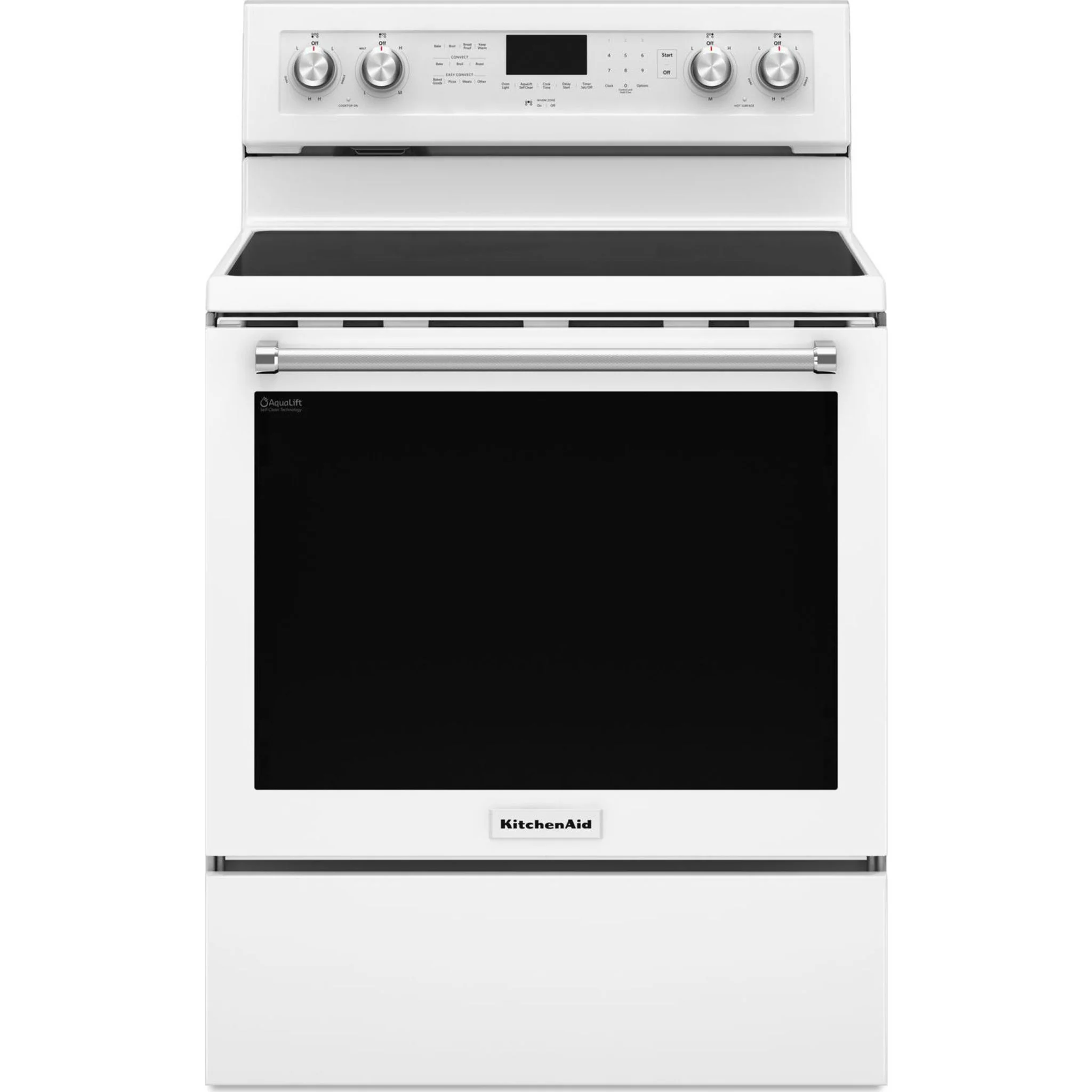 KitchenAid 30" 5-Element Electric Convection Range - White (YKFEG500EWH) - Image 4