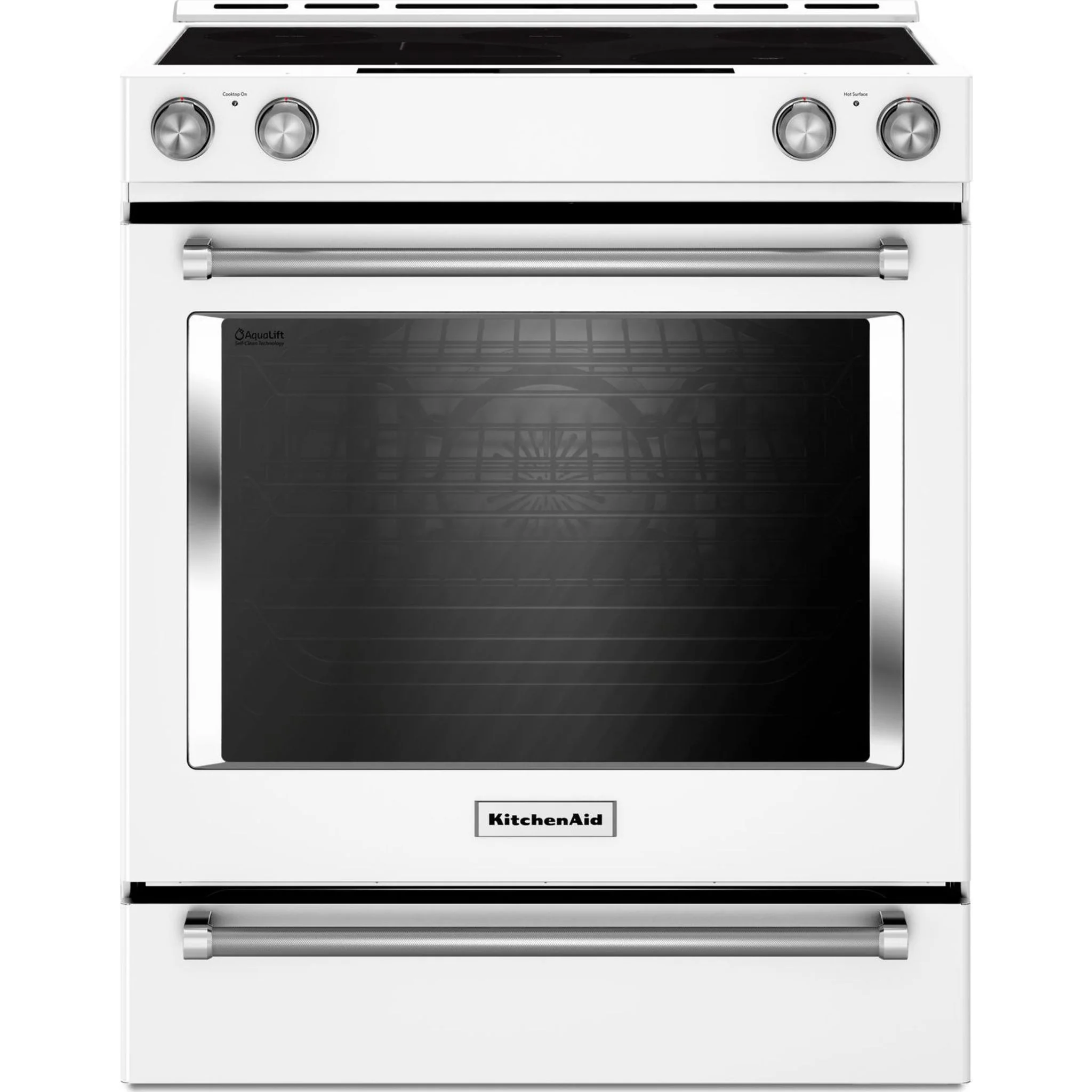 KitchenAid 30-Inch 5-Element Electric Convection Slide-In Range with Baking Drawer -White (YKSEB900EWH) - Image 3