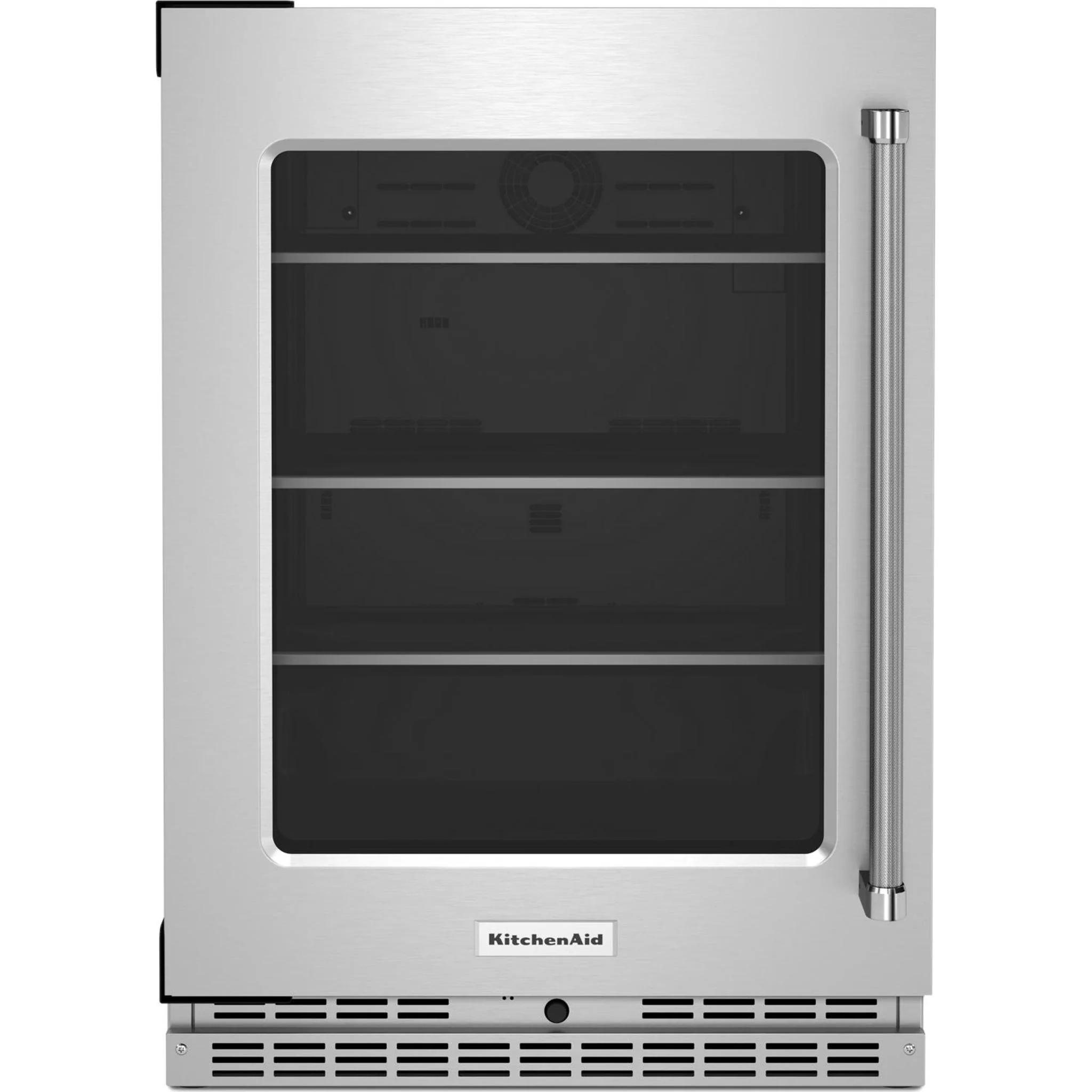 KitchenAid 24" Undercounter Refrigerator with Glass Door and Shelves with Metallic Accents -Stainless Steel (KURL314KSS)