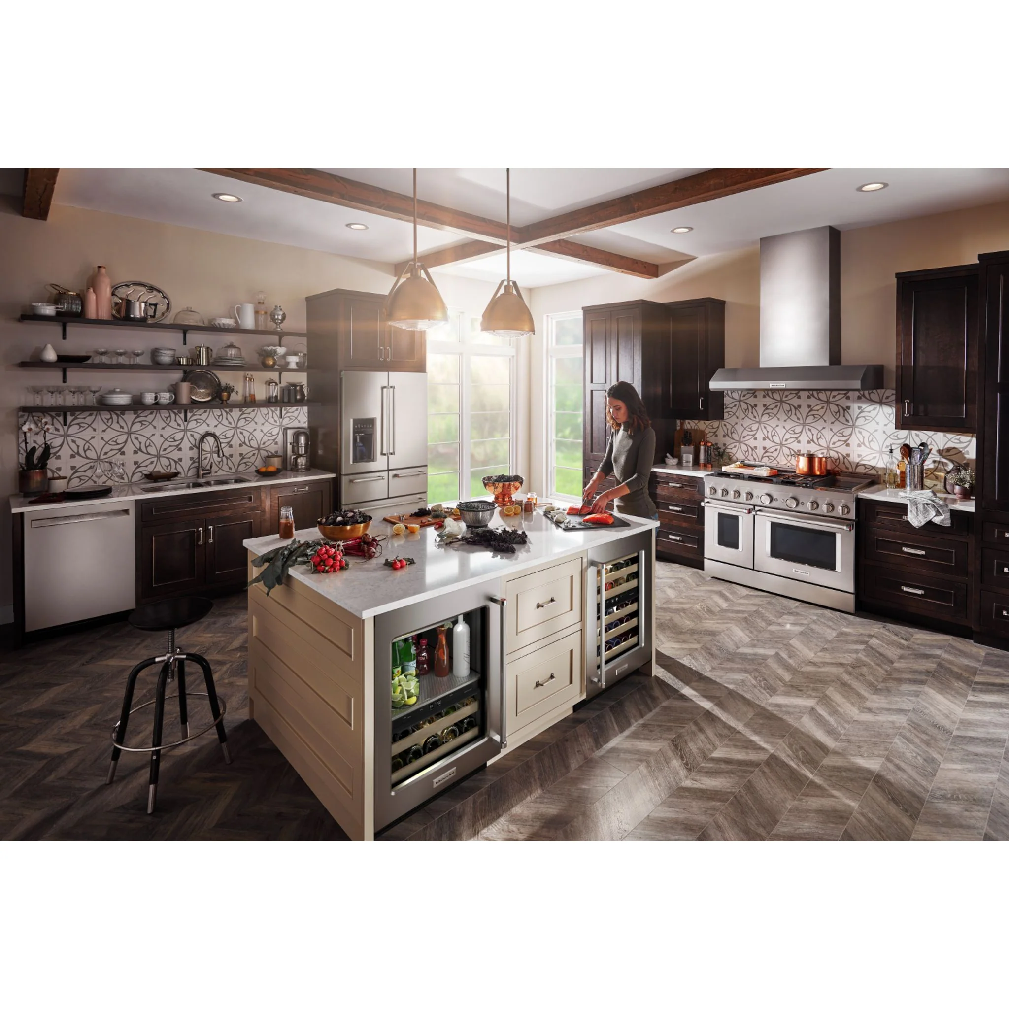 KitchenAid 24" Undercounter Wine Cellar with Glass Door and Wood-Front Racks - Stainless Steel (KUWR214KSB) - Image 13