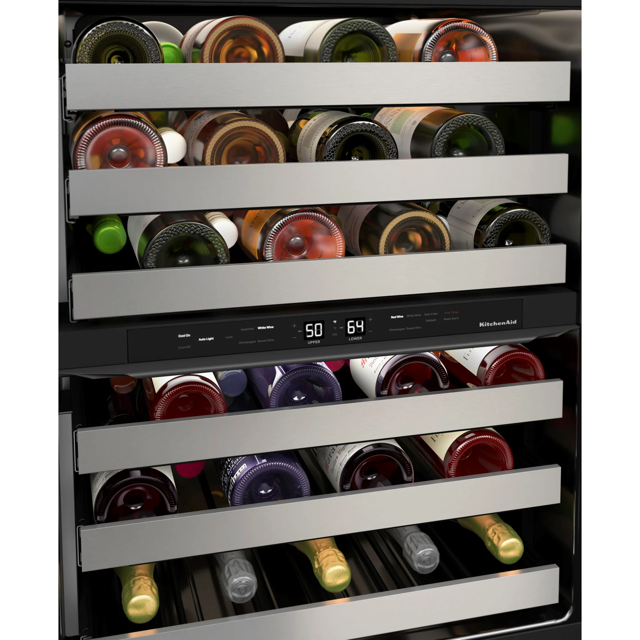 KitchenAid 24" Undercounter Wine Cellar with Glass Door and Metal-Front Racks (KUWR314KBS) - Image 10