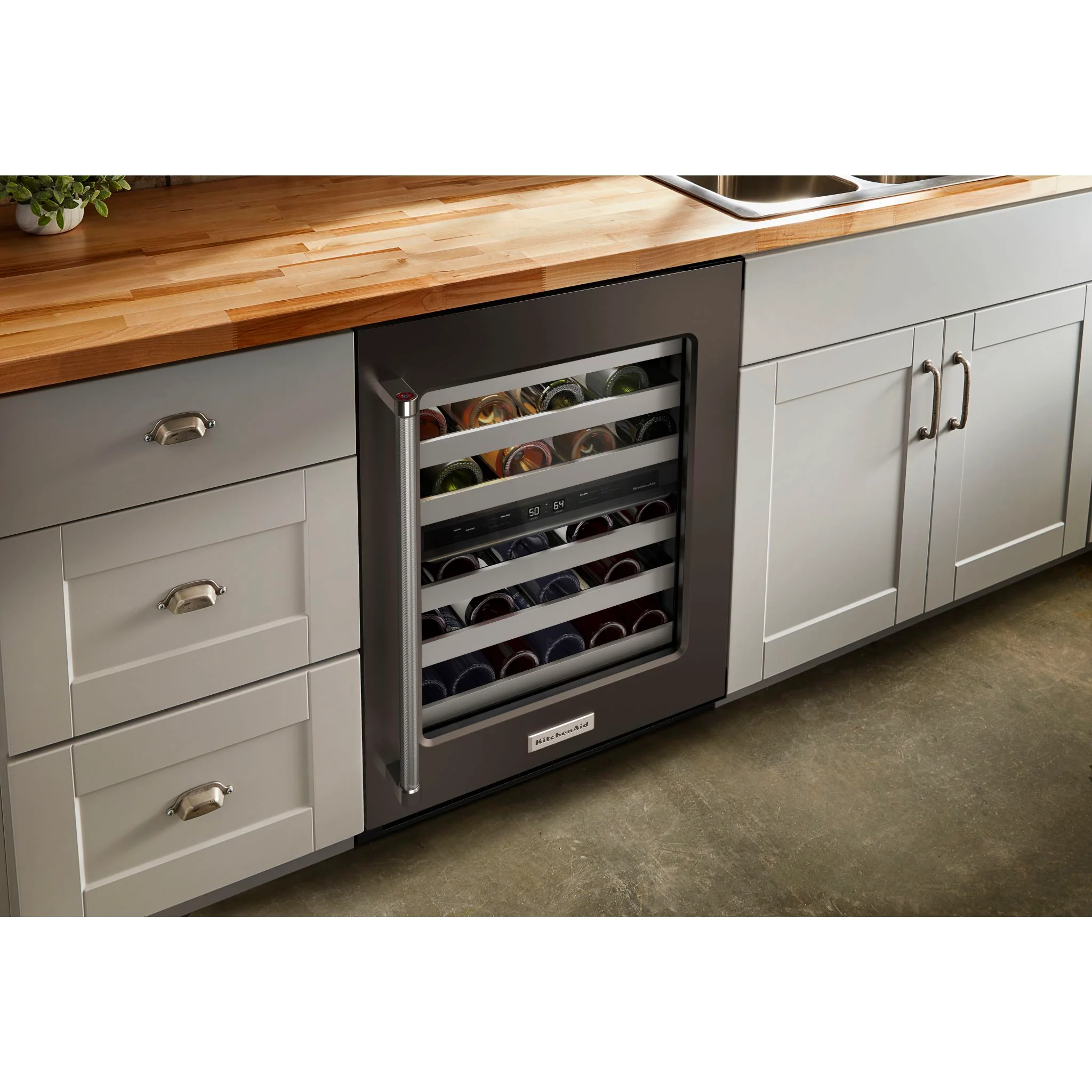 KitchenAid 24" Undercounter Wine Cellar with Glass Door and Metal-Front Racks (KUWR314KBS) - Image 11