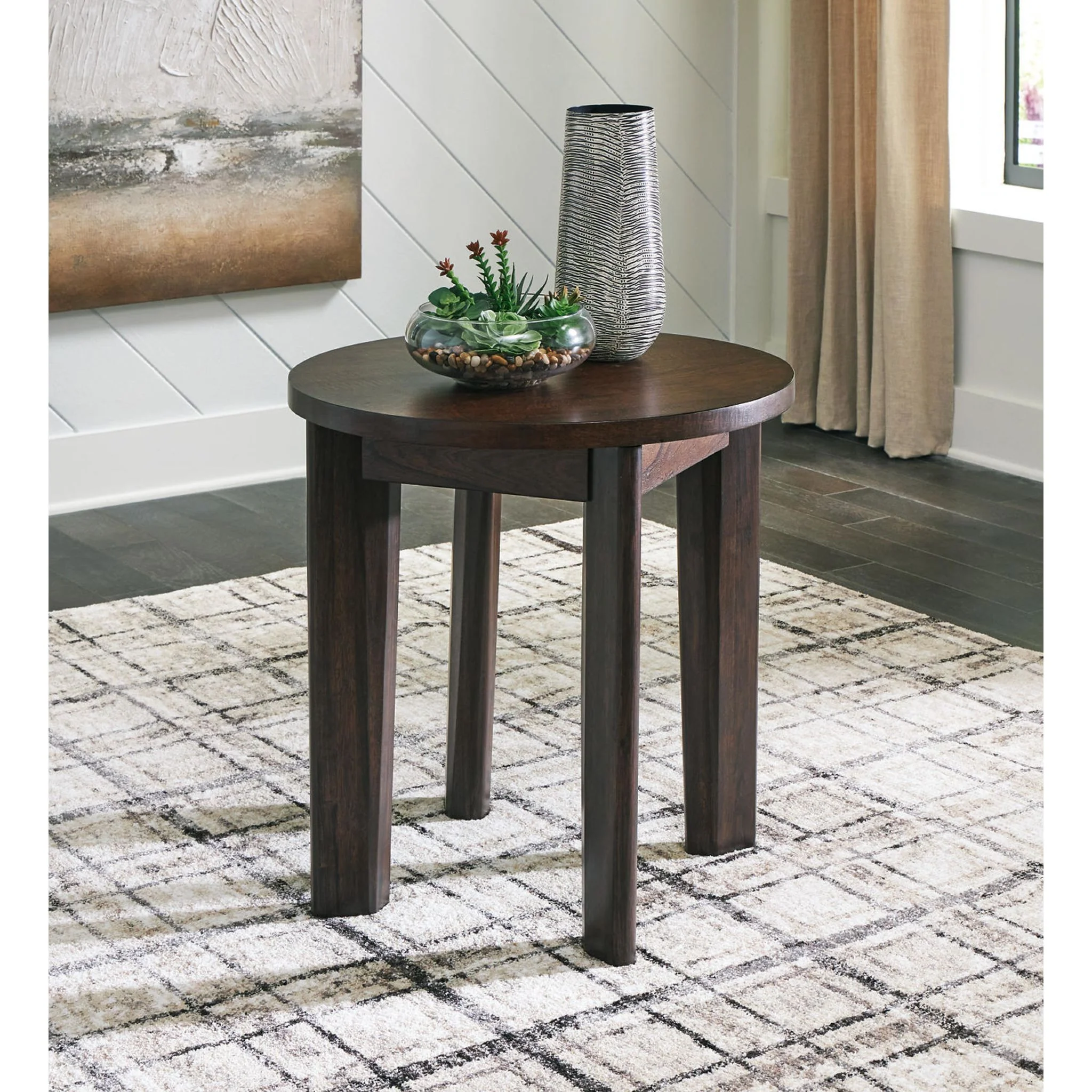 Korestone 2 End Table - Dark Brown - Image 2
