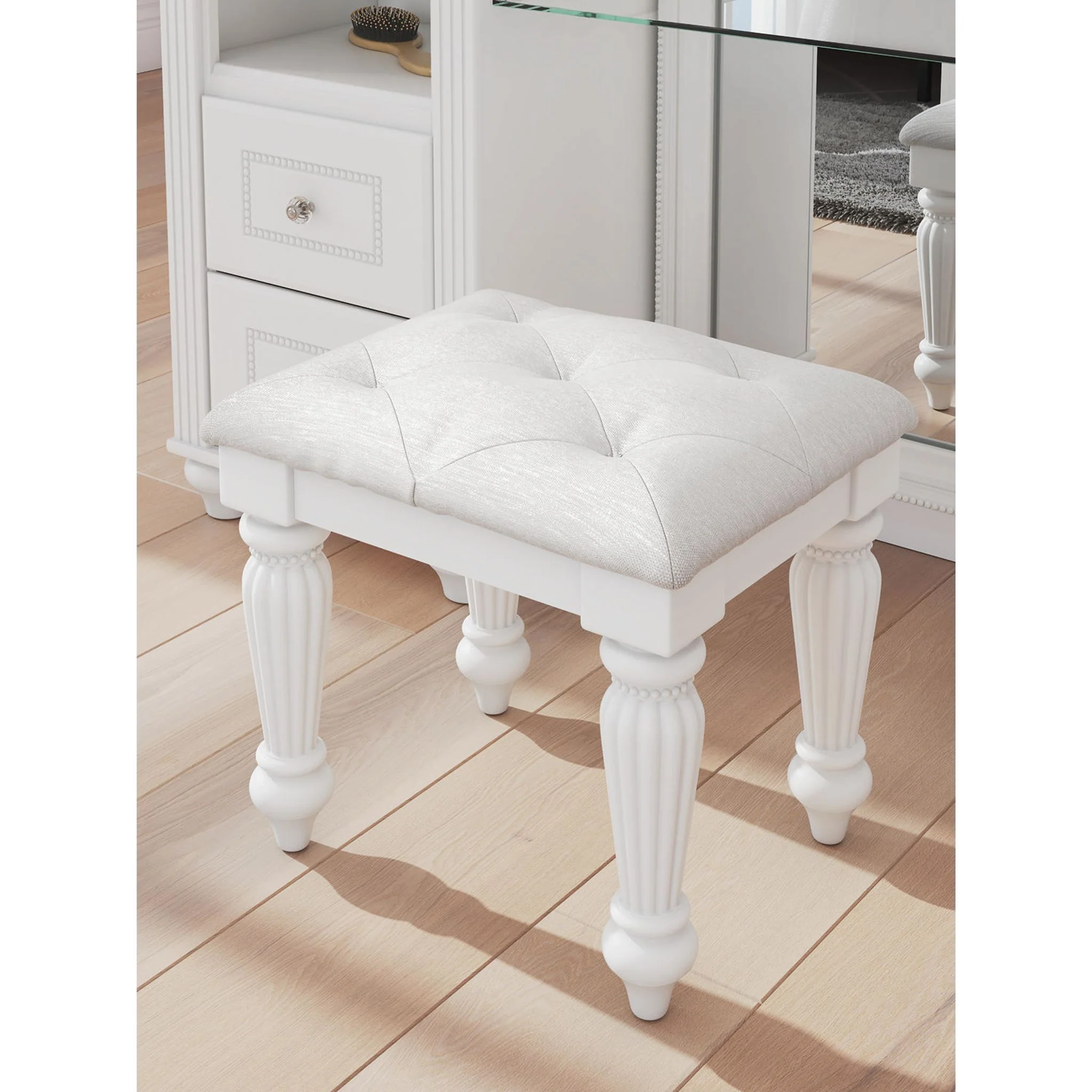 Kozlani Vanity Stool - White - Image 8