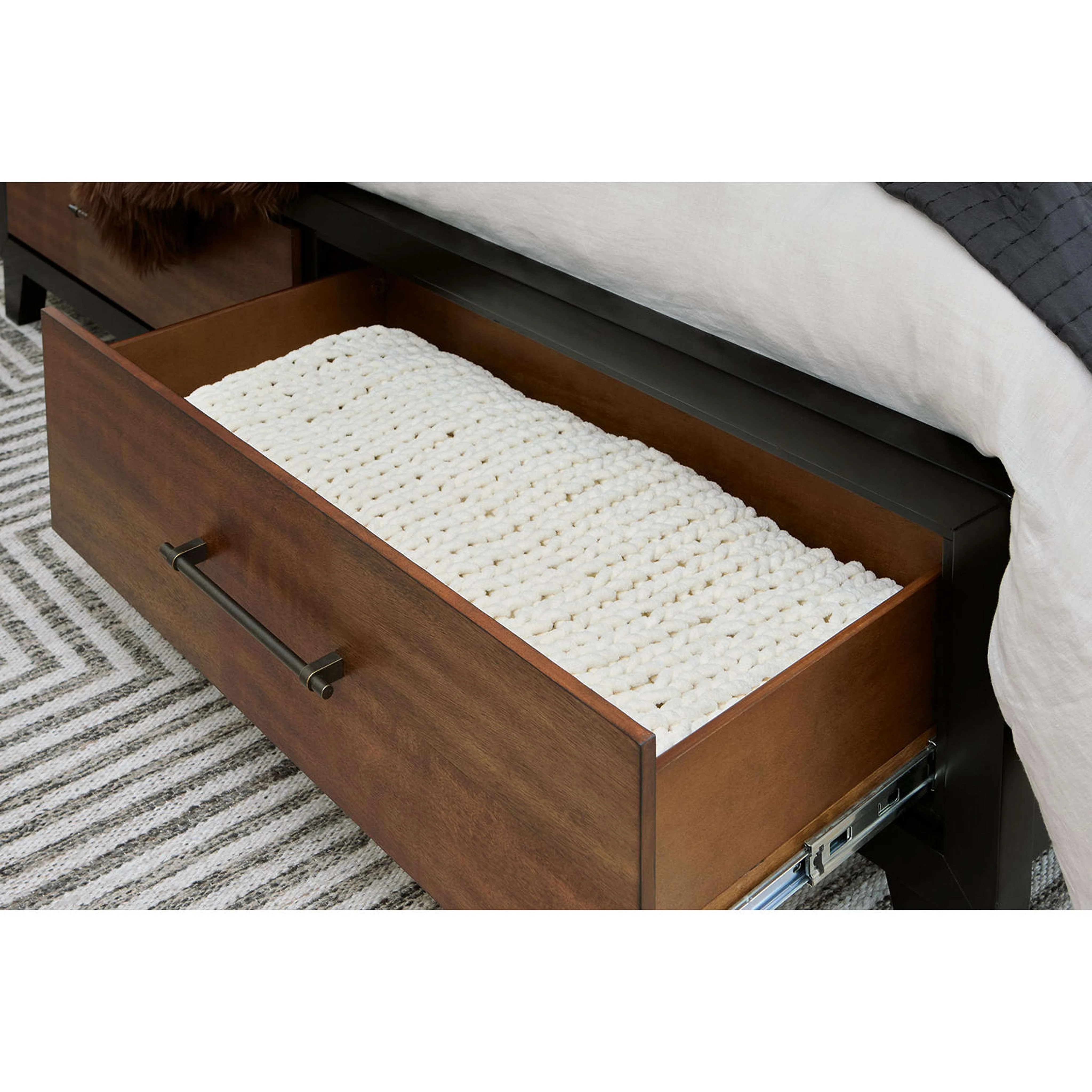 Kraeburn Storage Bed - Brown/Black - Image 3