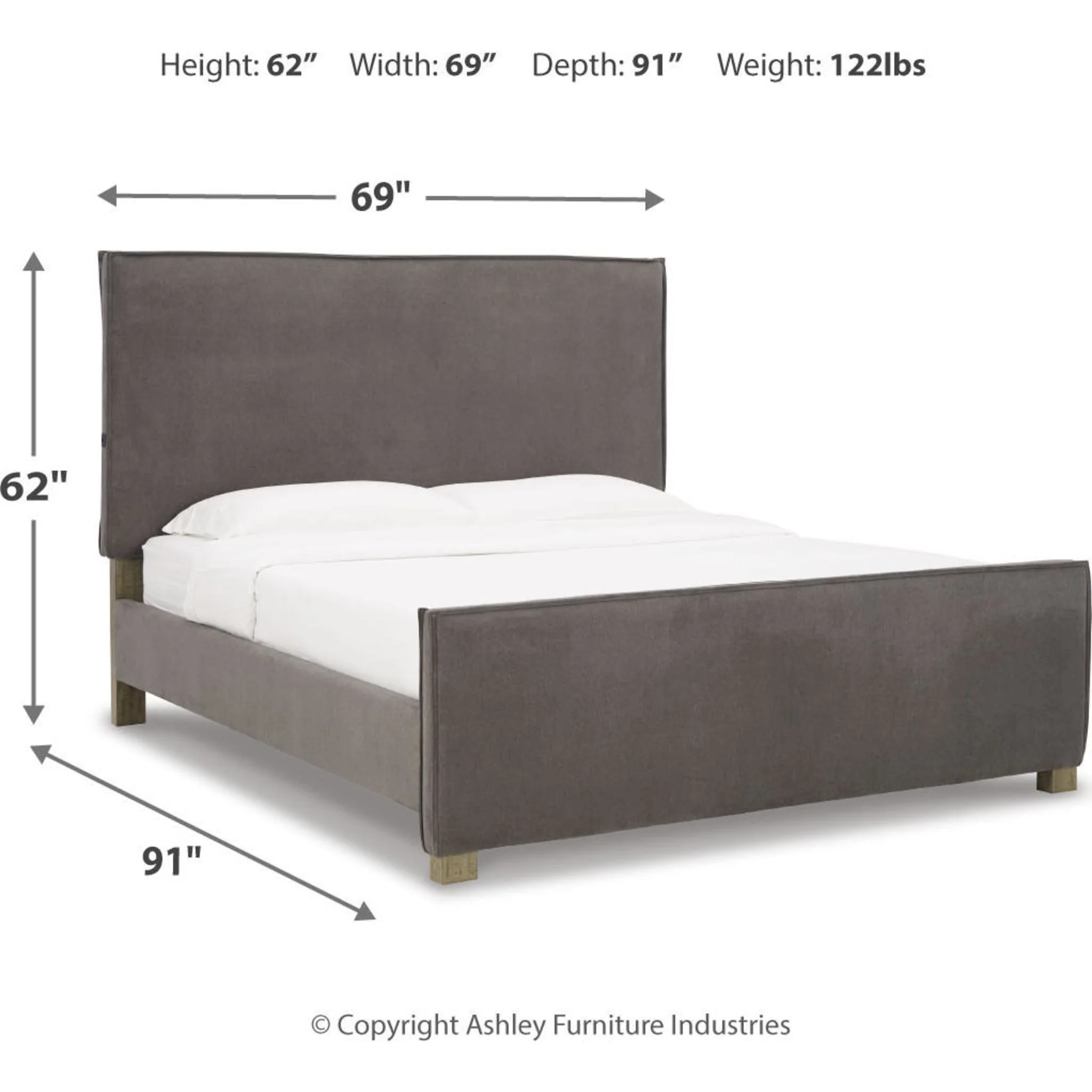 Krystanza Upholstered Bed - Weathered Gray - Image 10
