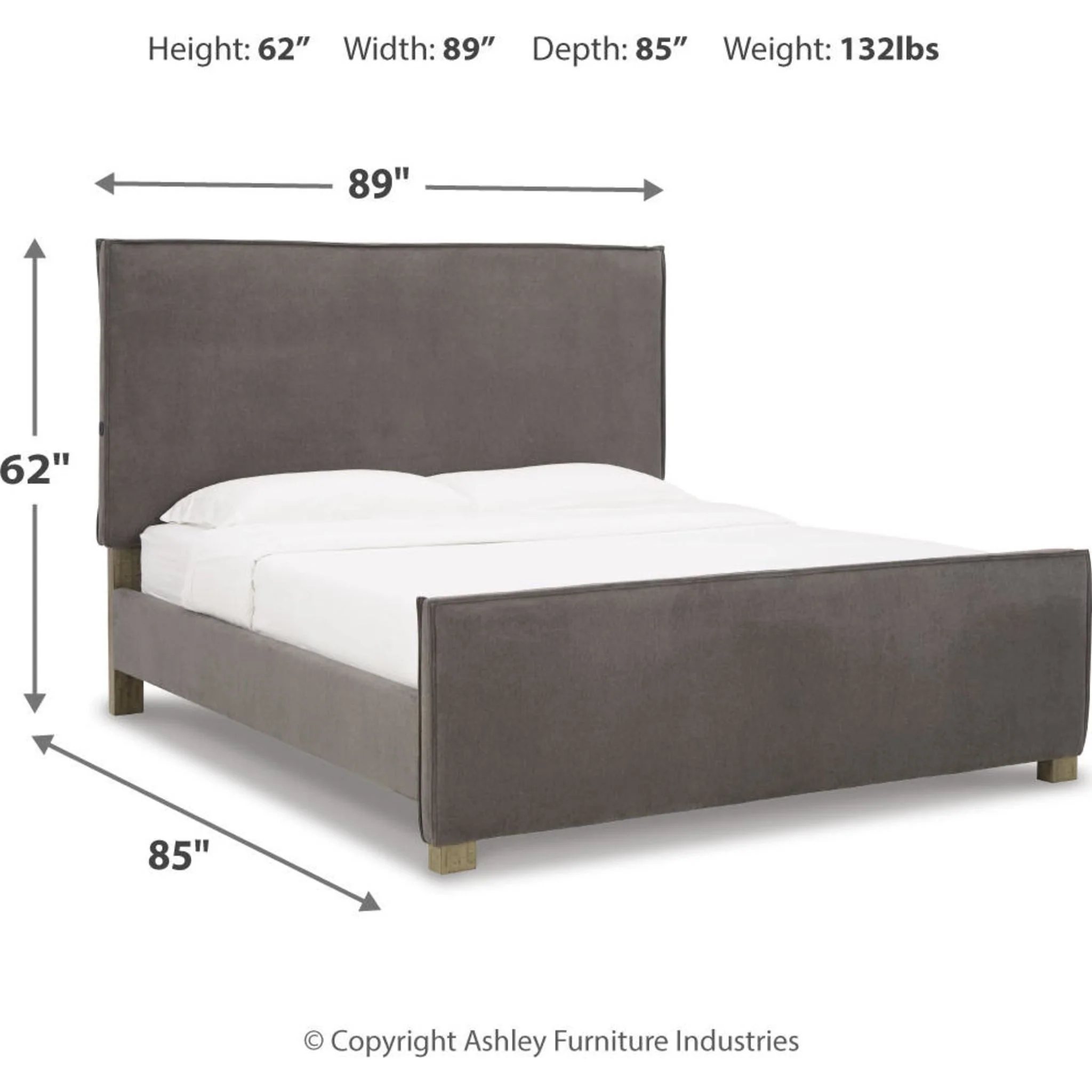 Krystanza Upholstered Bed - Weathered Gray - Image 15