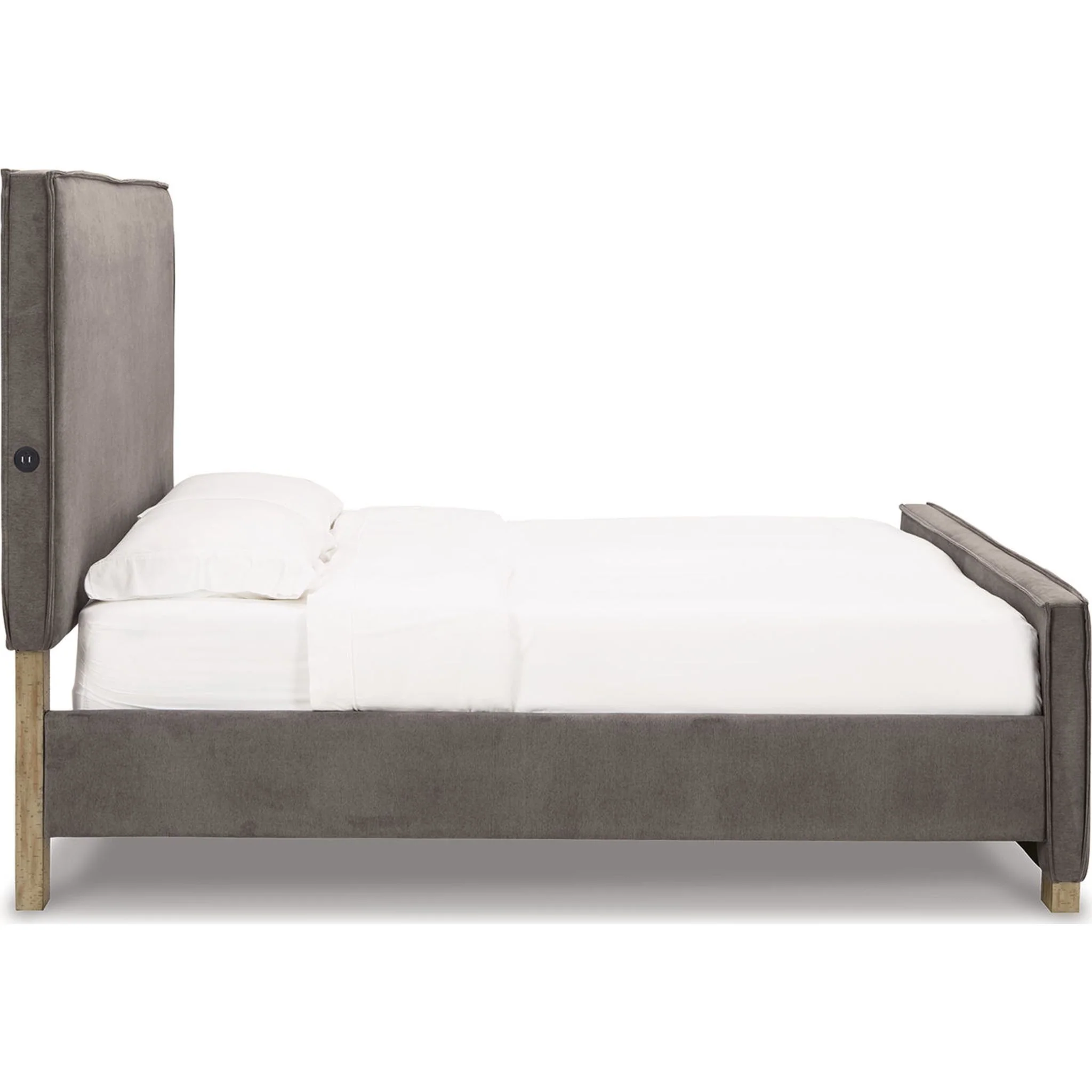 Krystanza Upholstered Bed - Weathered Gray - Image 17