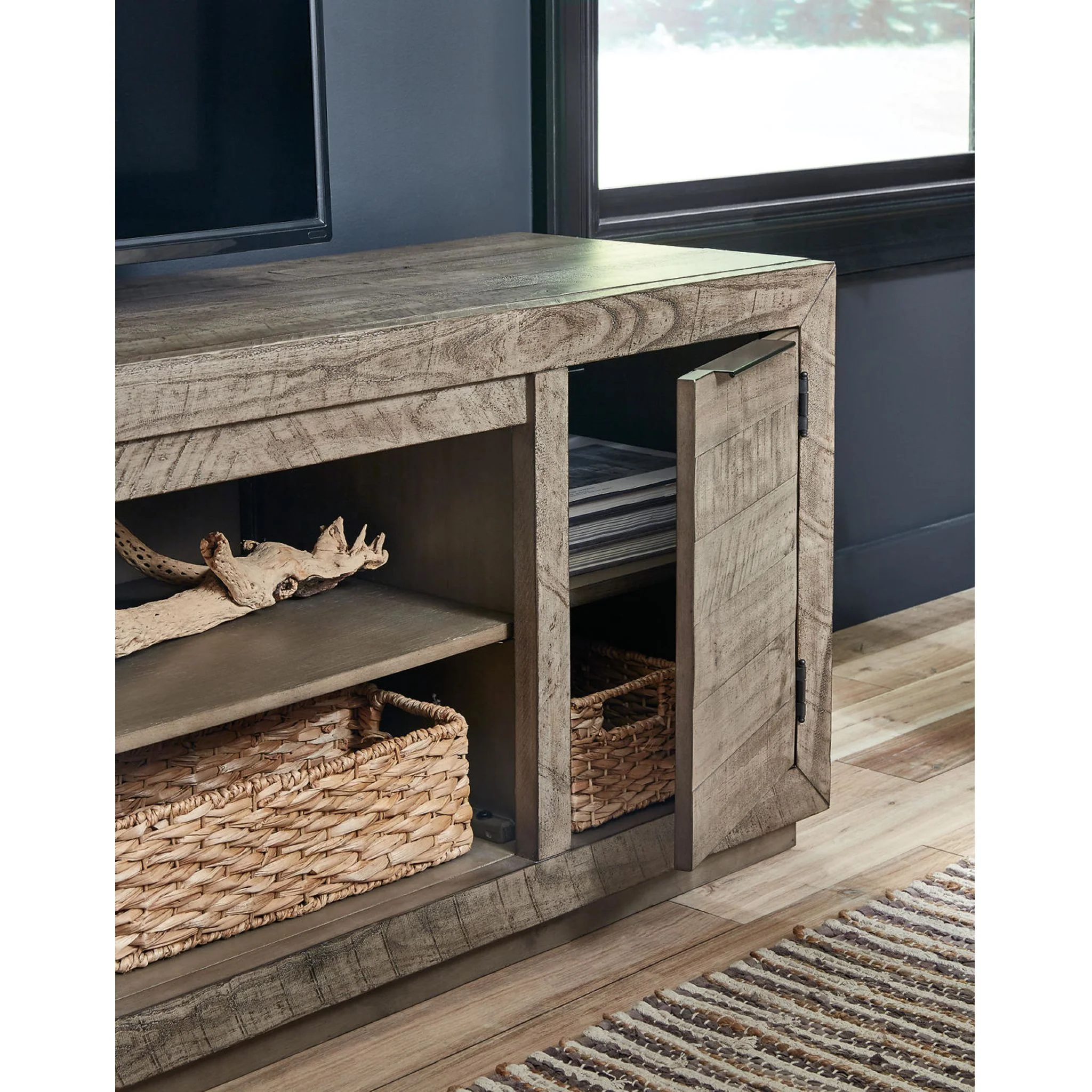 Krystanza TV Stand - Weathered Gray - Image 6
