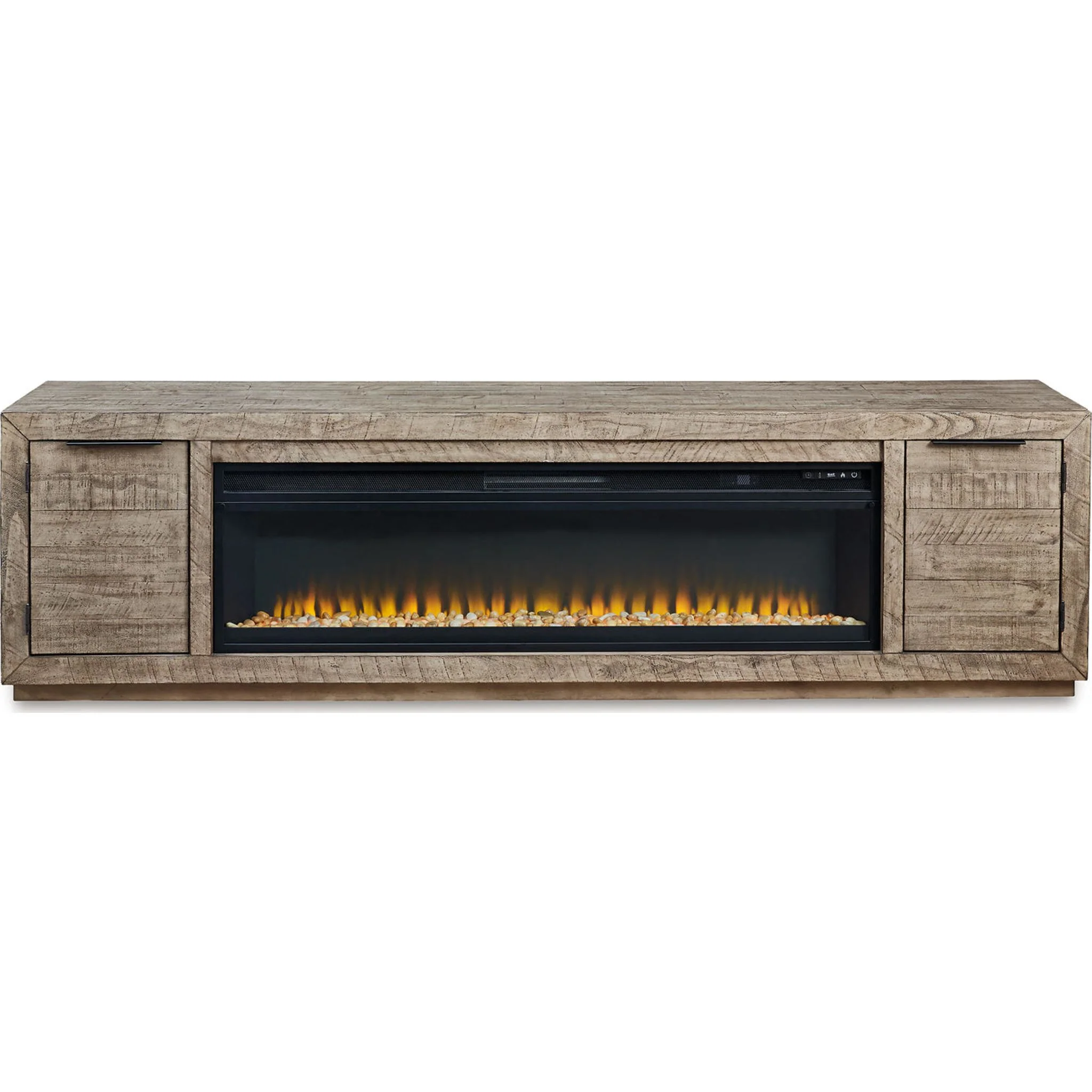Krystanza TV Stand with Fireplace - Weathered Gray - Image 6