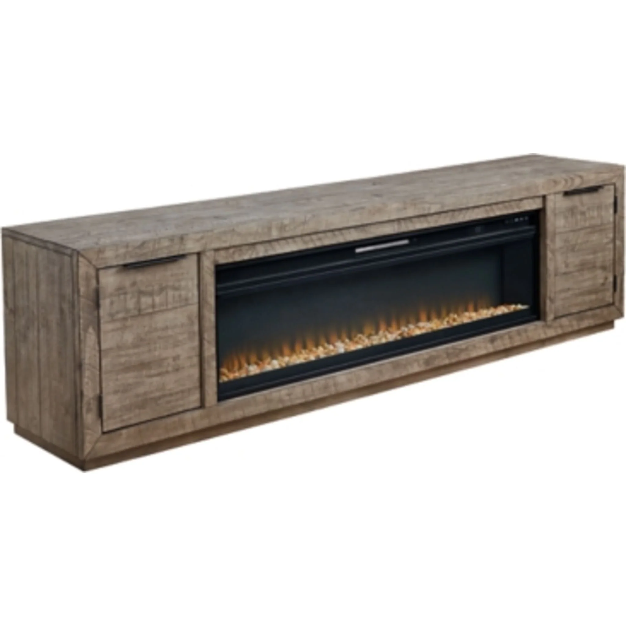 Krystanza TV Stand with Fireplace - Weathered Gray - Image 8