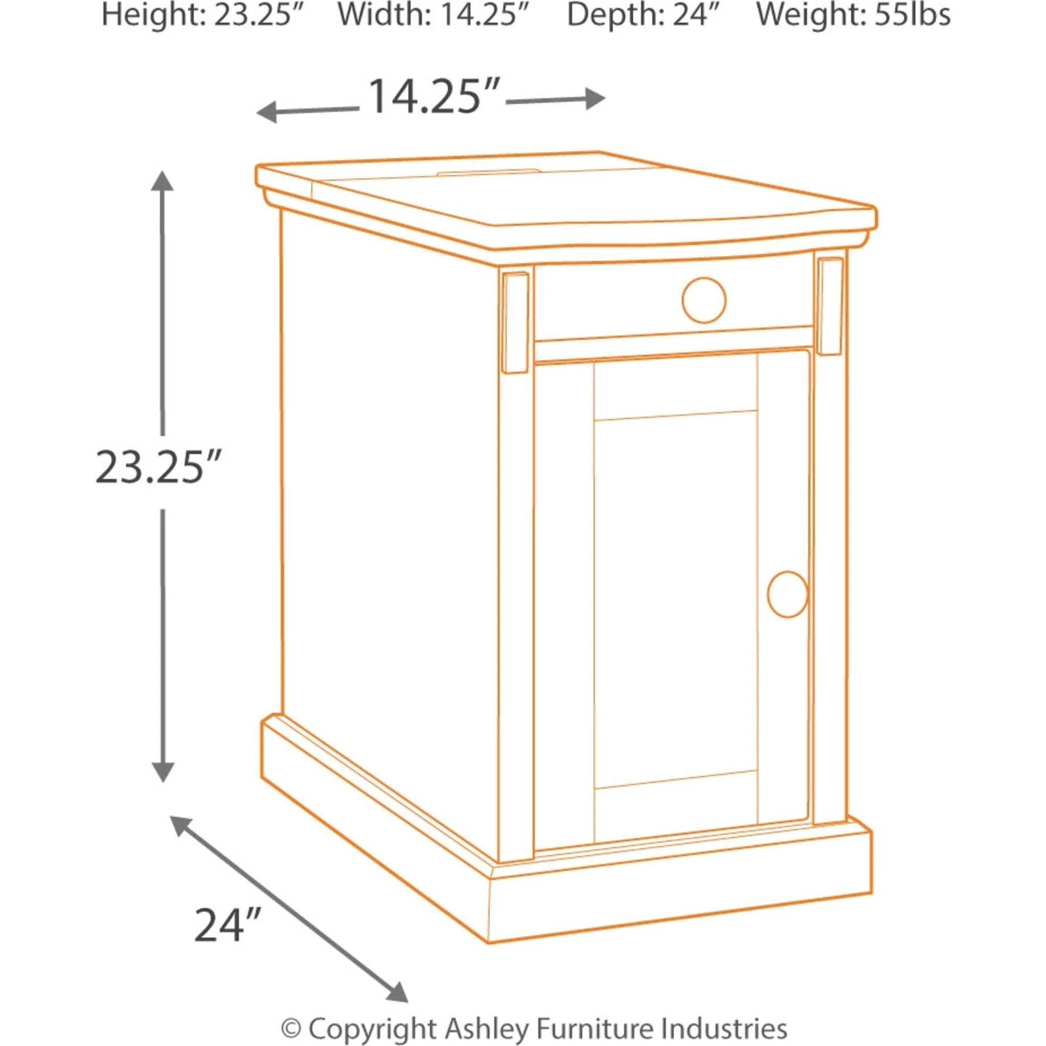 Laflorn Chairside Table - Gray - Image 4