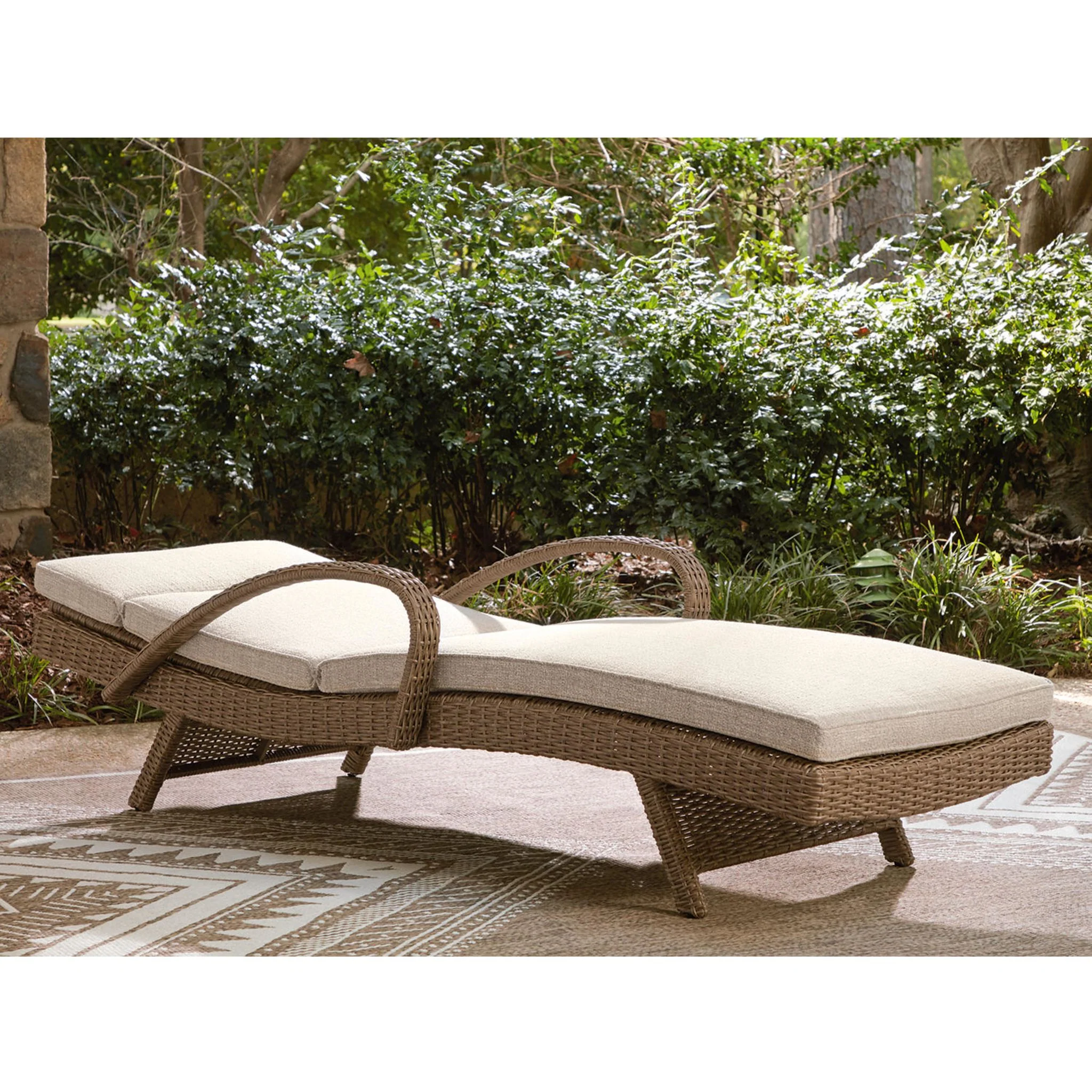 Laguna Heights Outdoor Chaise Lounge with Cushion - Beige - Image 5