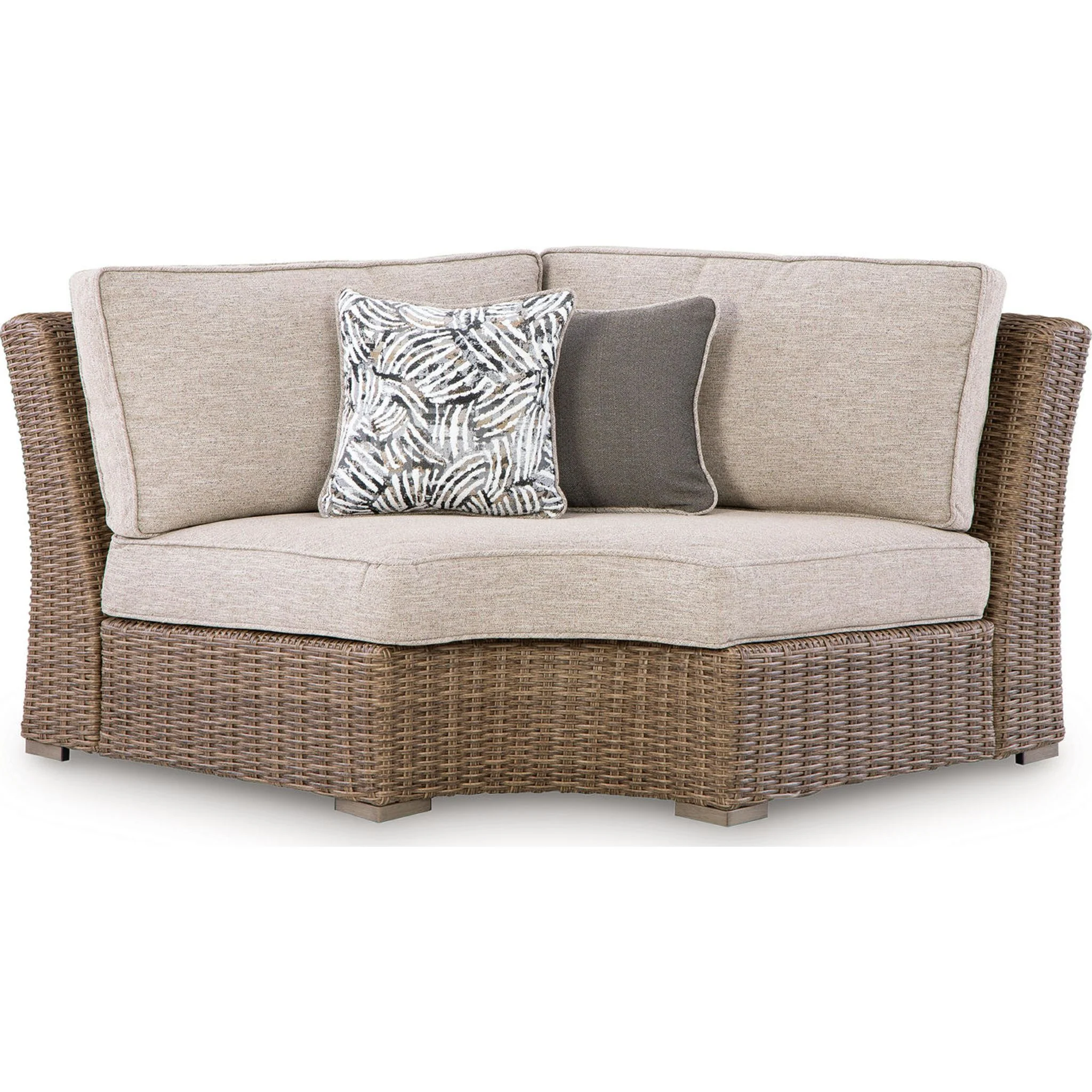 Laguna Heights Outdoor Curved Corner Chair with Cushion - Beige