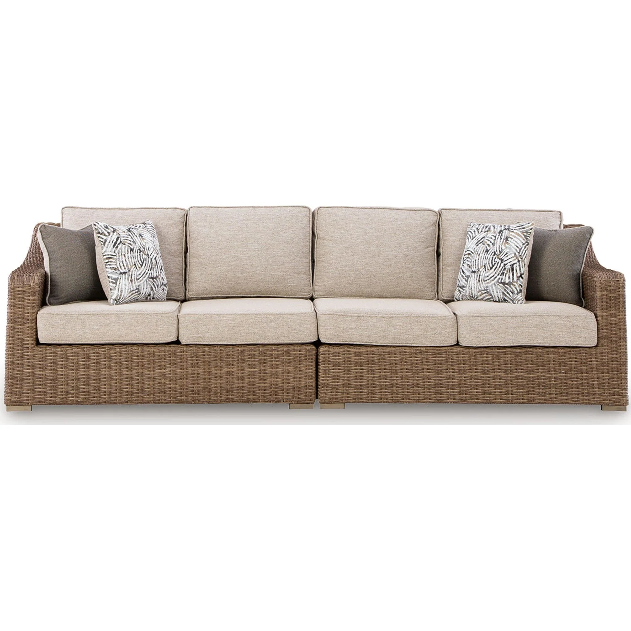 Laguna Heights Outdoor Left and Right Arm Loveseat with Cushion - Beige - Image 4