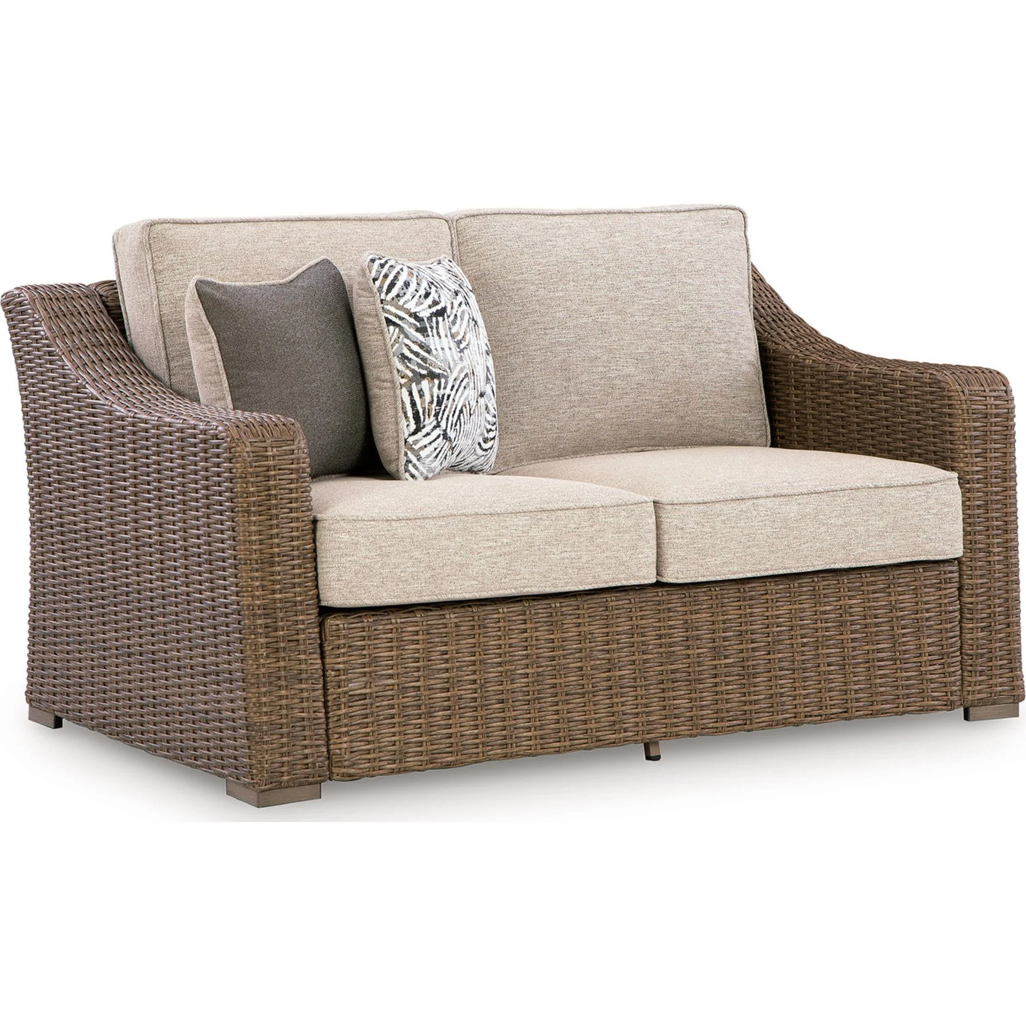 Laguna Heights Outdoor Loveseat with Cushion - Beige - Image 3