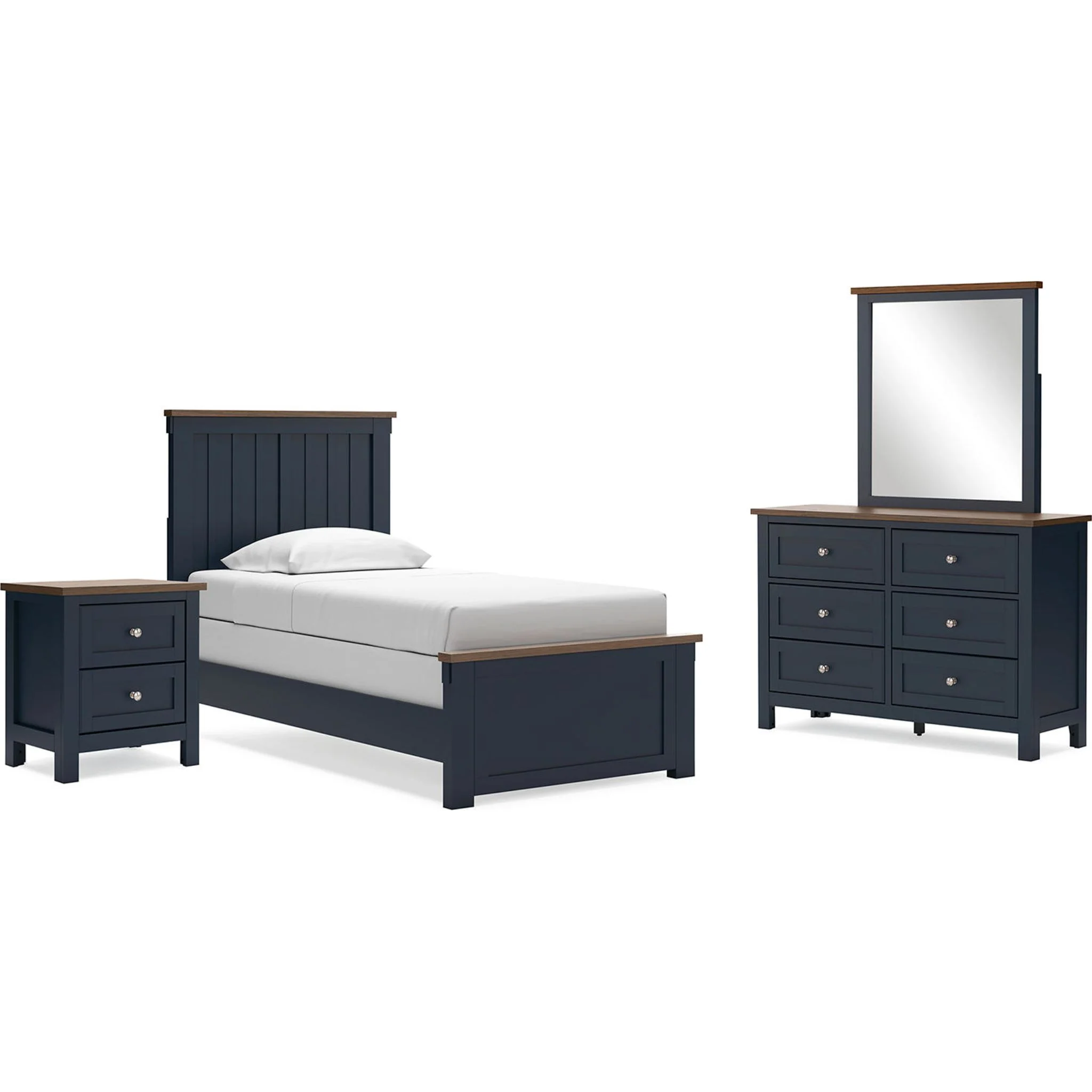 Landocken 6 Piece Panel Bedroom - Blue/Brown