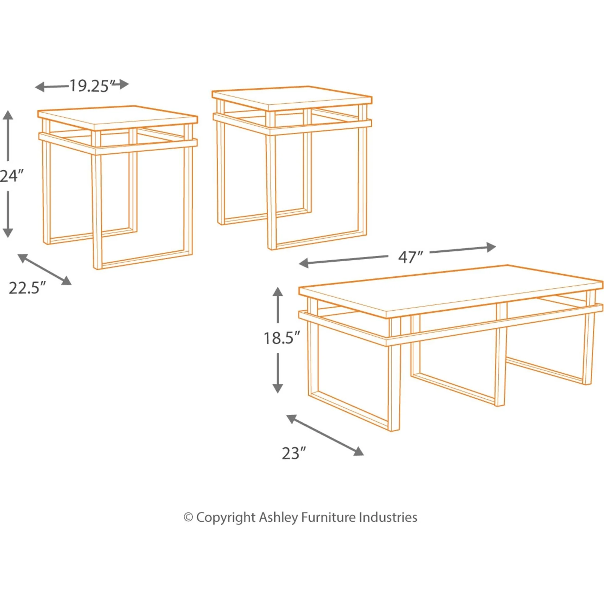 Laney 3 Pack Tables - Black - Image 5