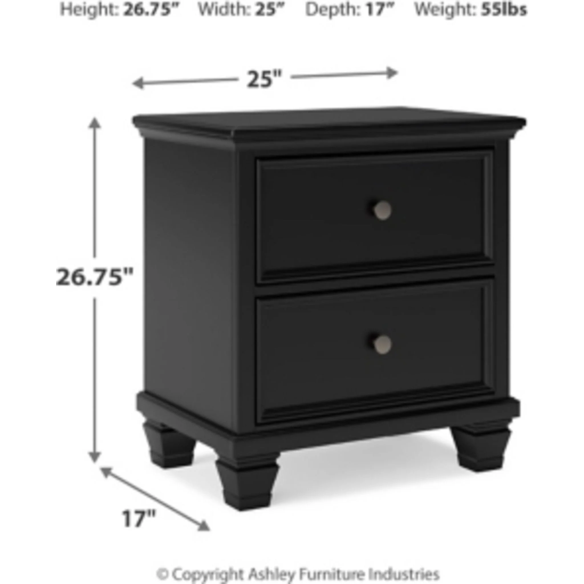 Lanolee 6 Piece Panel Bedroom - Black - Image 48