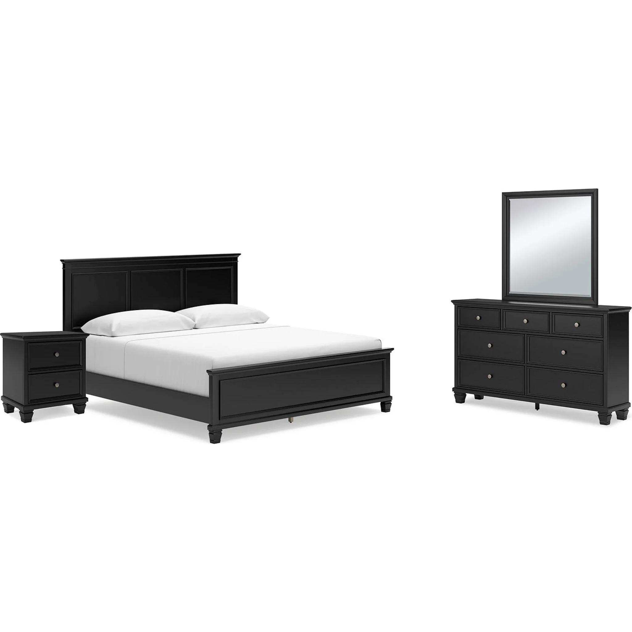 Lanolee 6 Piece Panel Bedroom - Black - Image 50