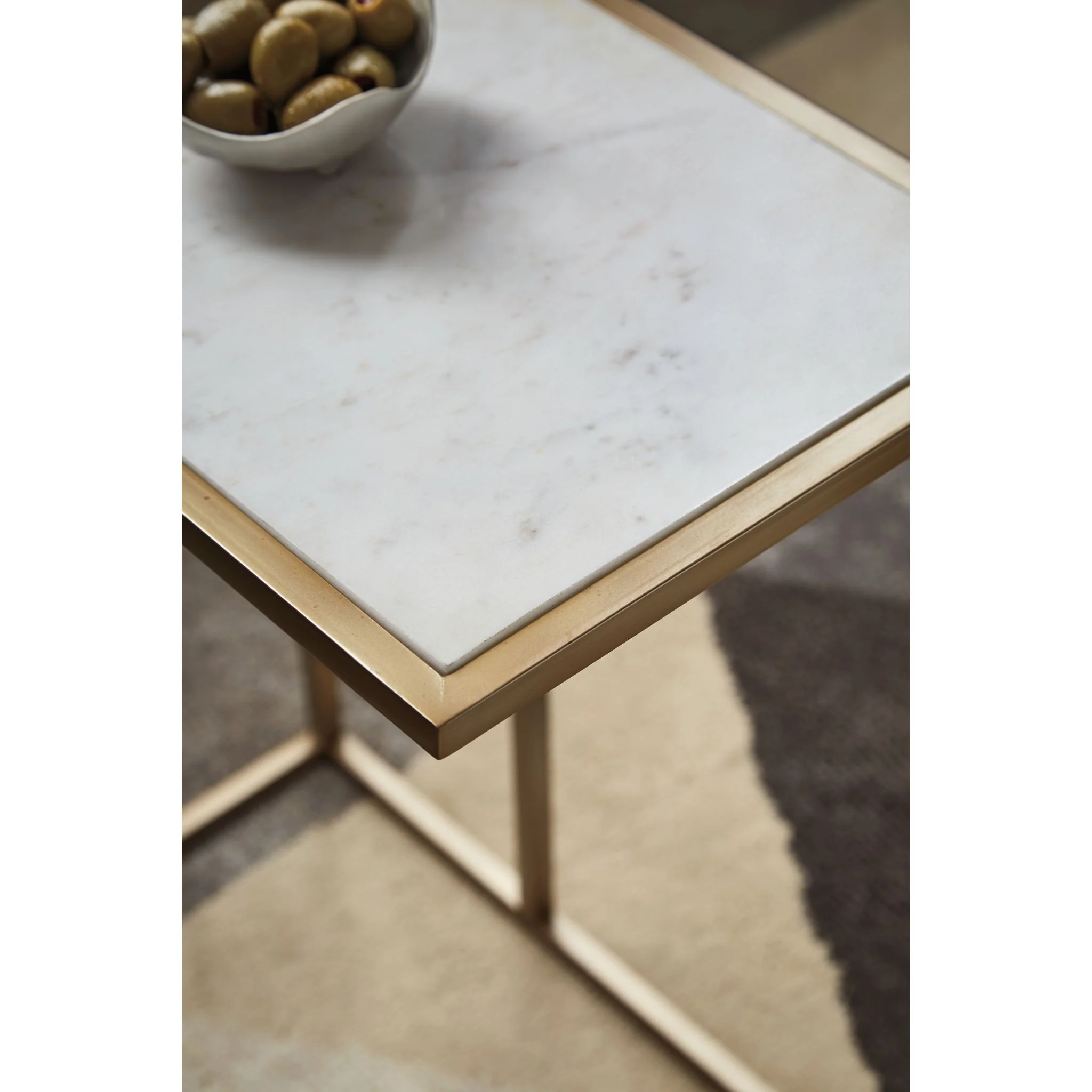 Lanport Accent Table - Gold Finish/White - Image 8