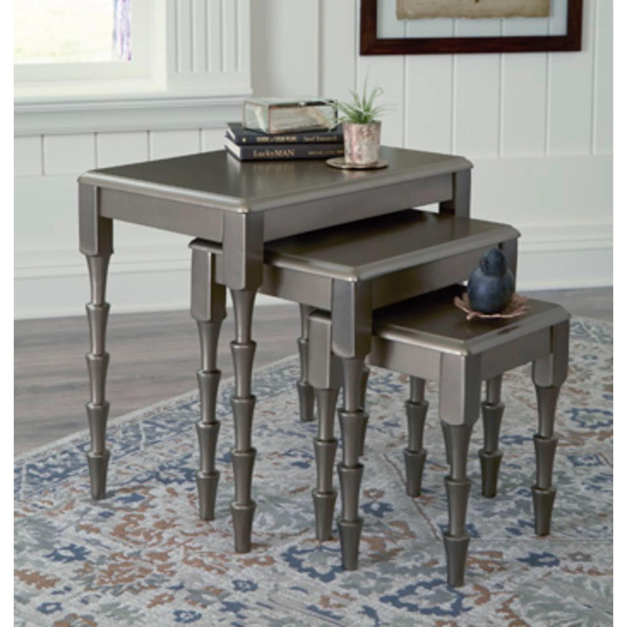 Larkendale Accent Table (Set of 3) - Metallic Gray - Image 7