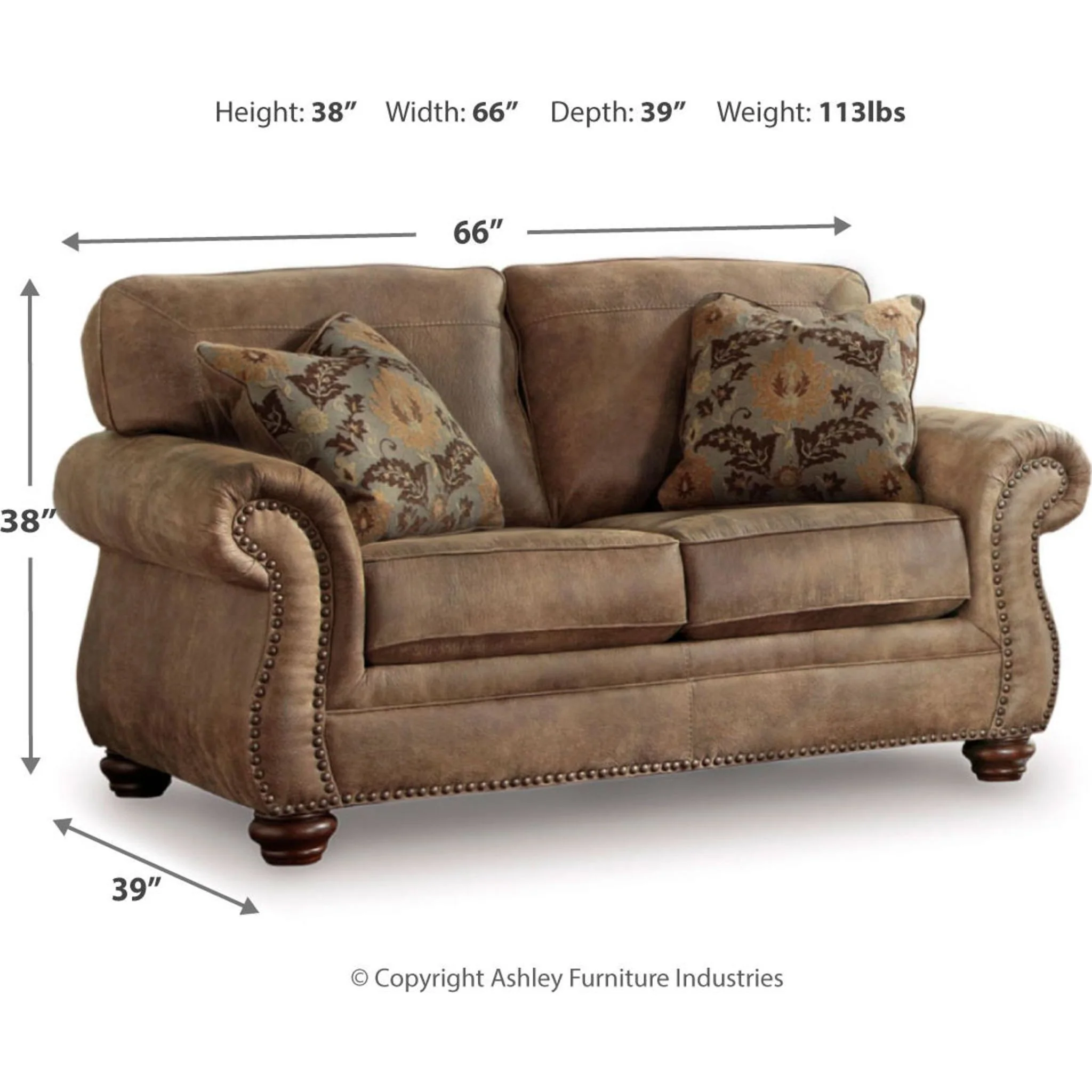 Larkinhurst Loveseat - Earth - Image 19