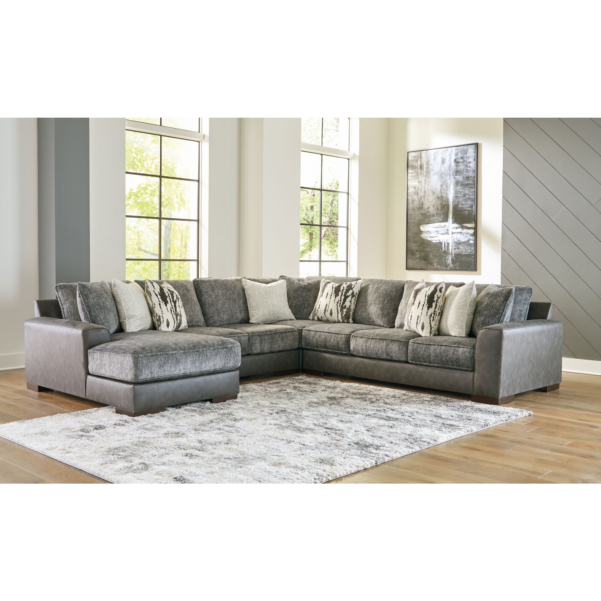 Larkstone 4 Piece Sectional - Pewter - Image 2