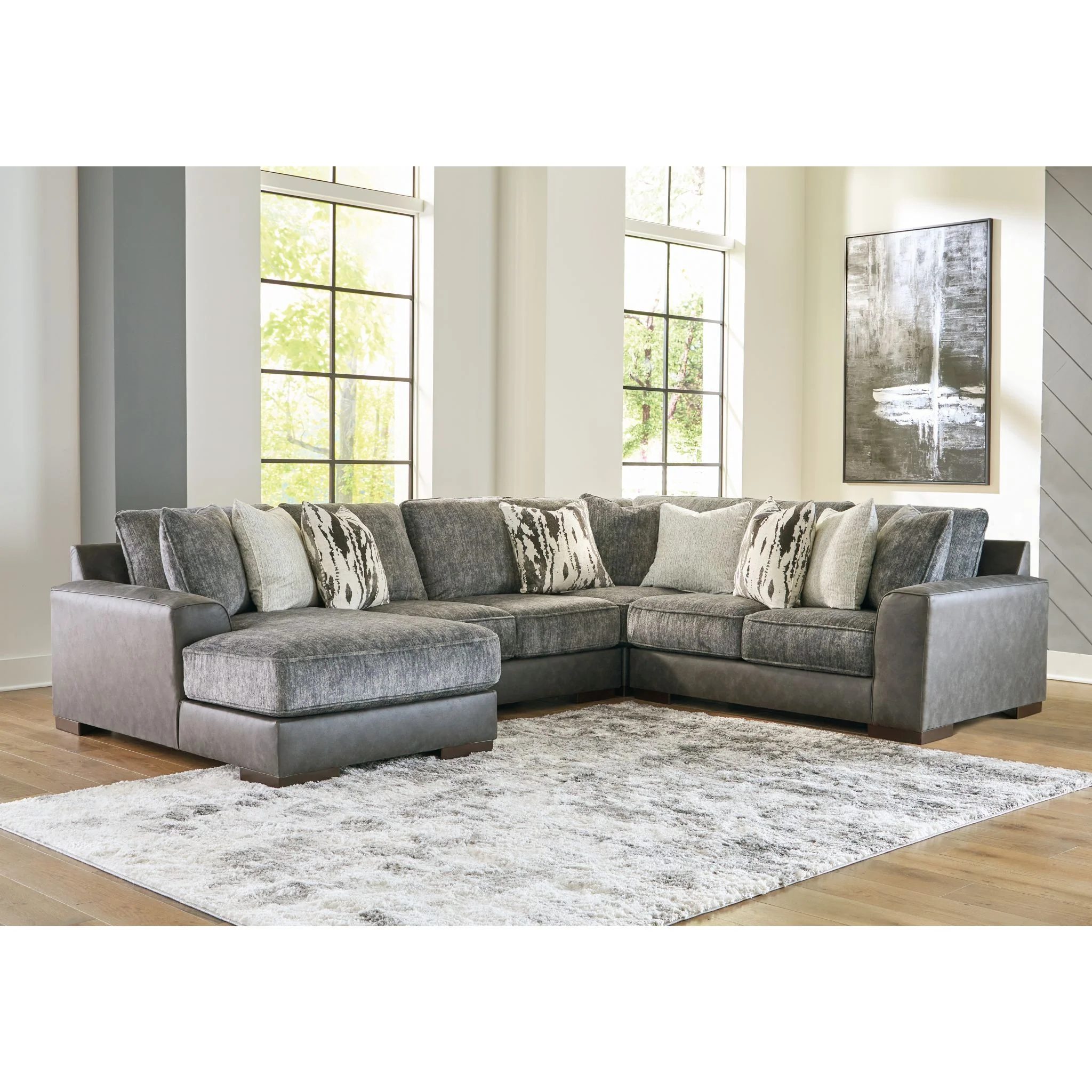 Larkstone 4 Piece Sectional - Pewter - Image 2