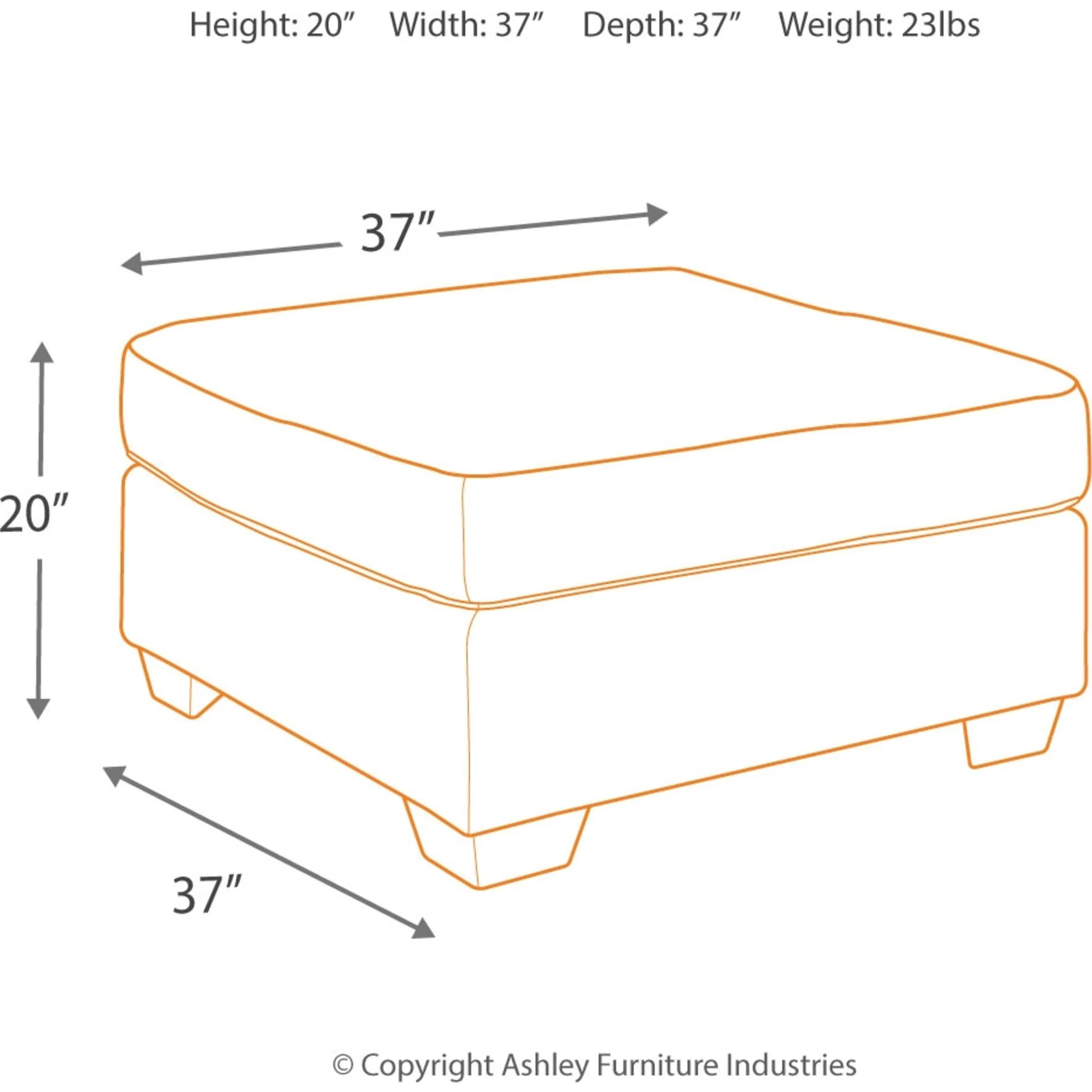 Larusi Oversized Accent Ottoman - Iron - Image 5