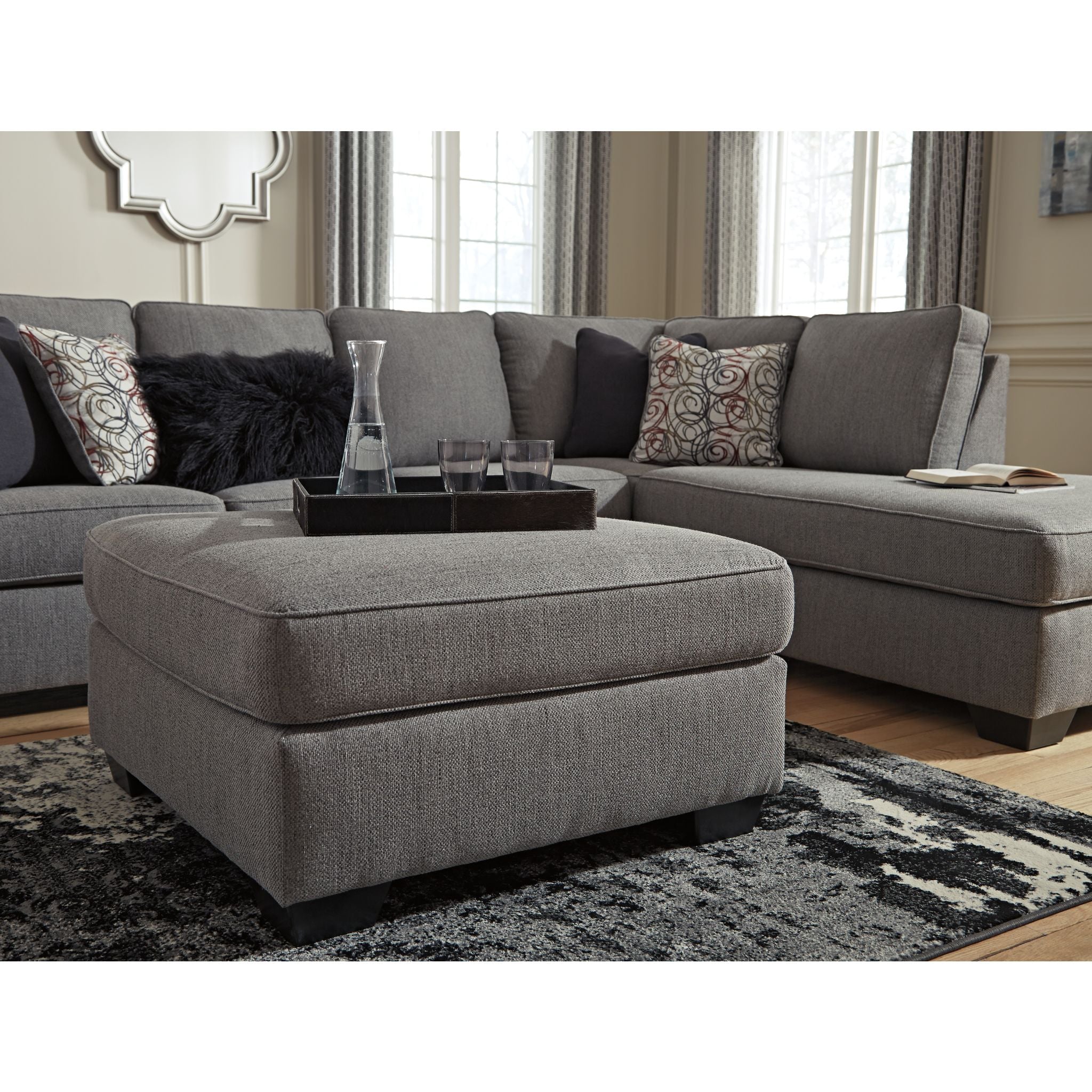 Larusi Oversized Accent Ottoman - Iron - Image 6