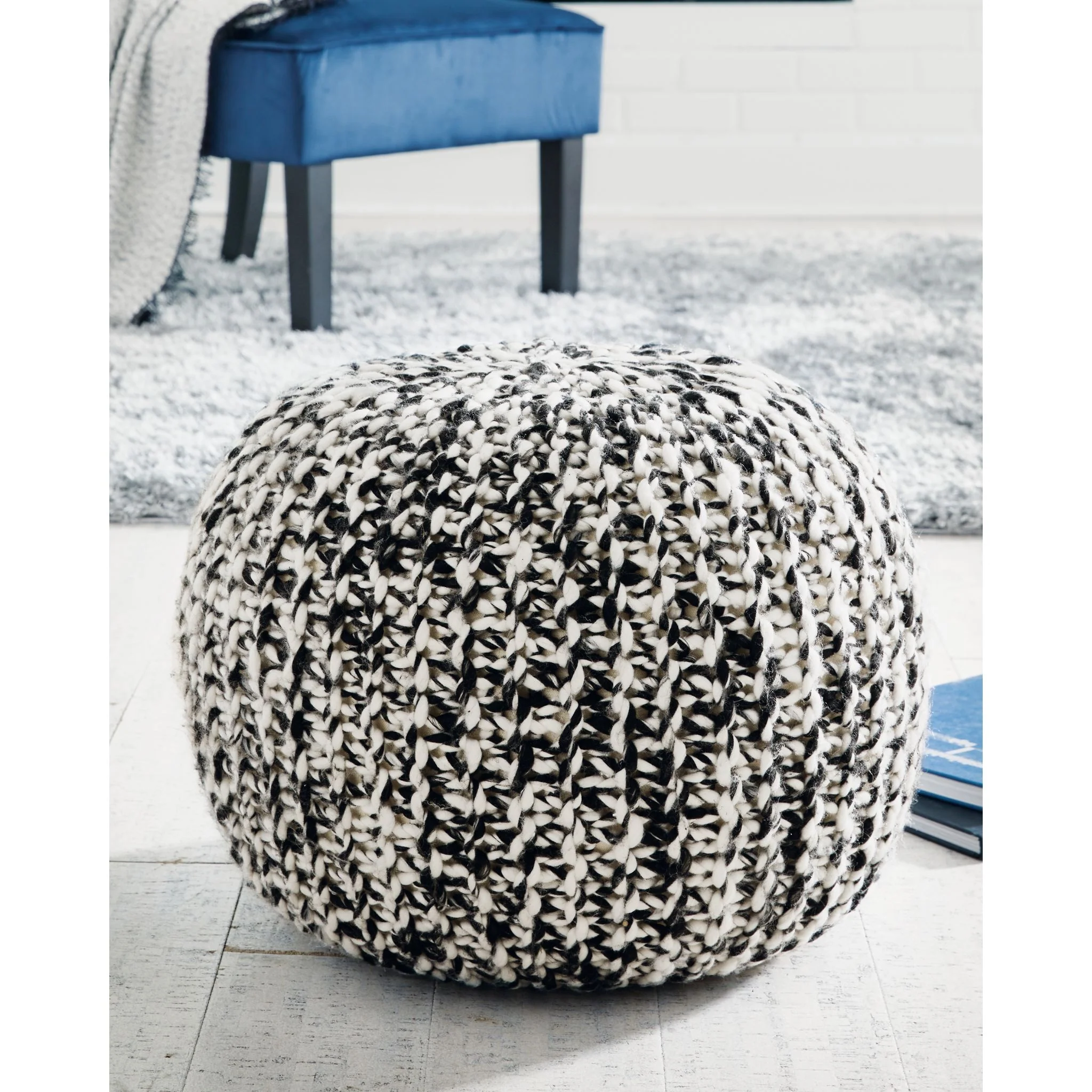 Latricia Pouf - Black/White - Image 2