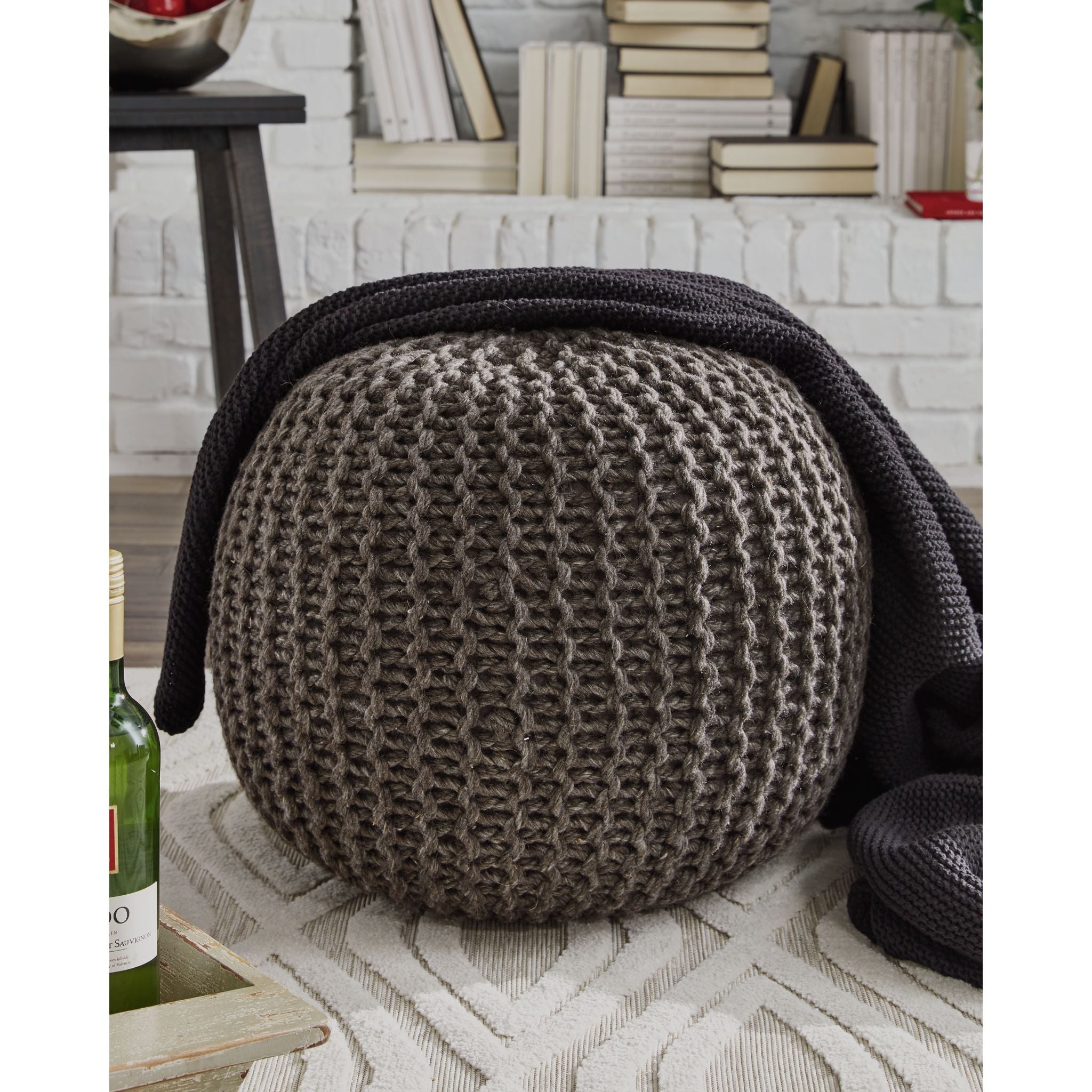 Latricia Pouf - Charcoal - Image 2
