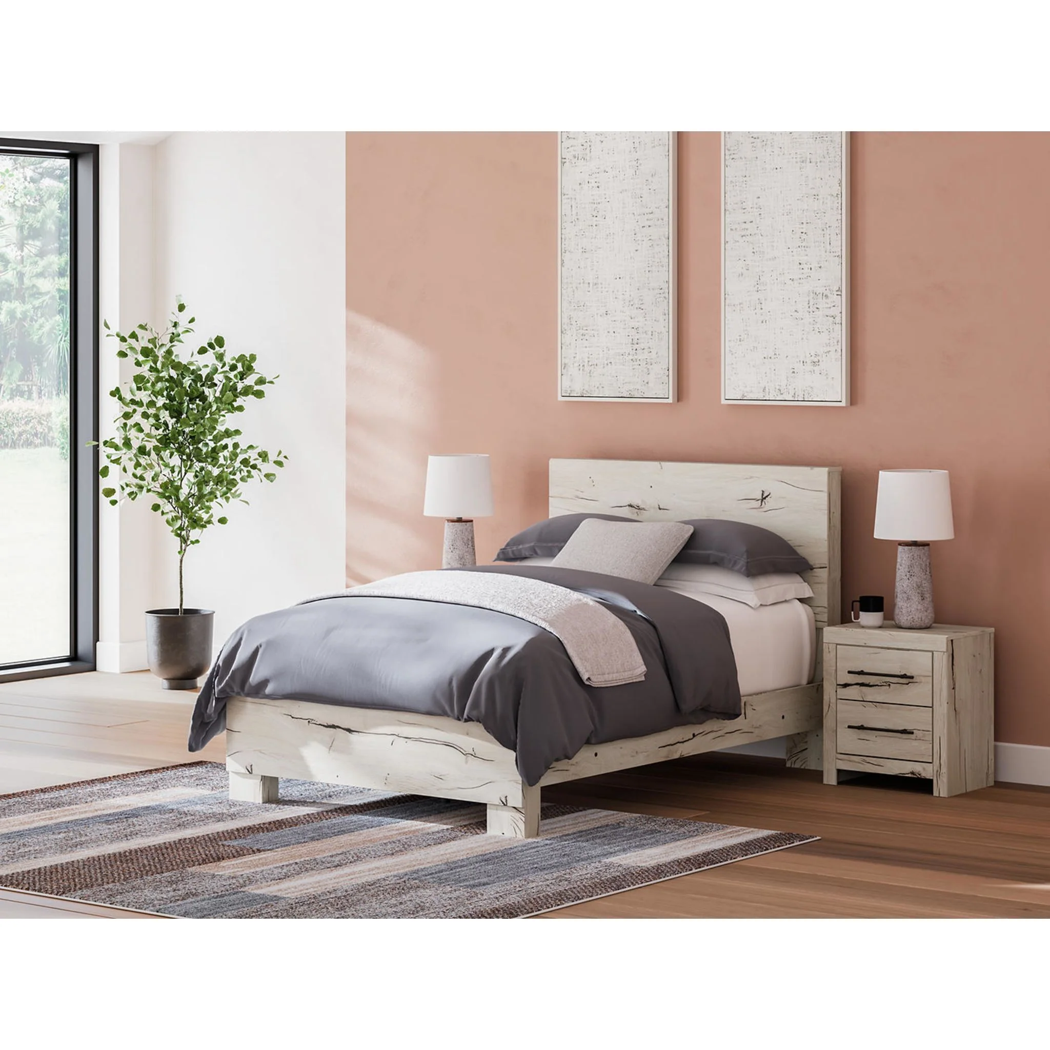 Lawroy 6 Piece Full Panel Bedroom - Light Natural - Image 9