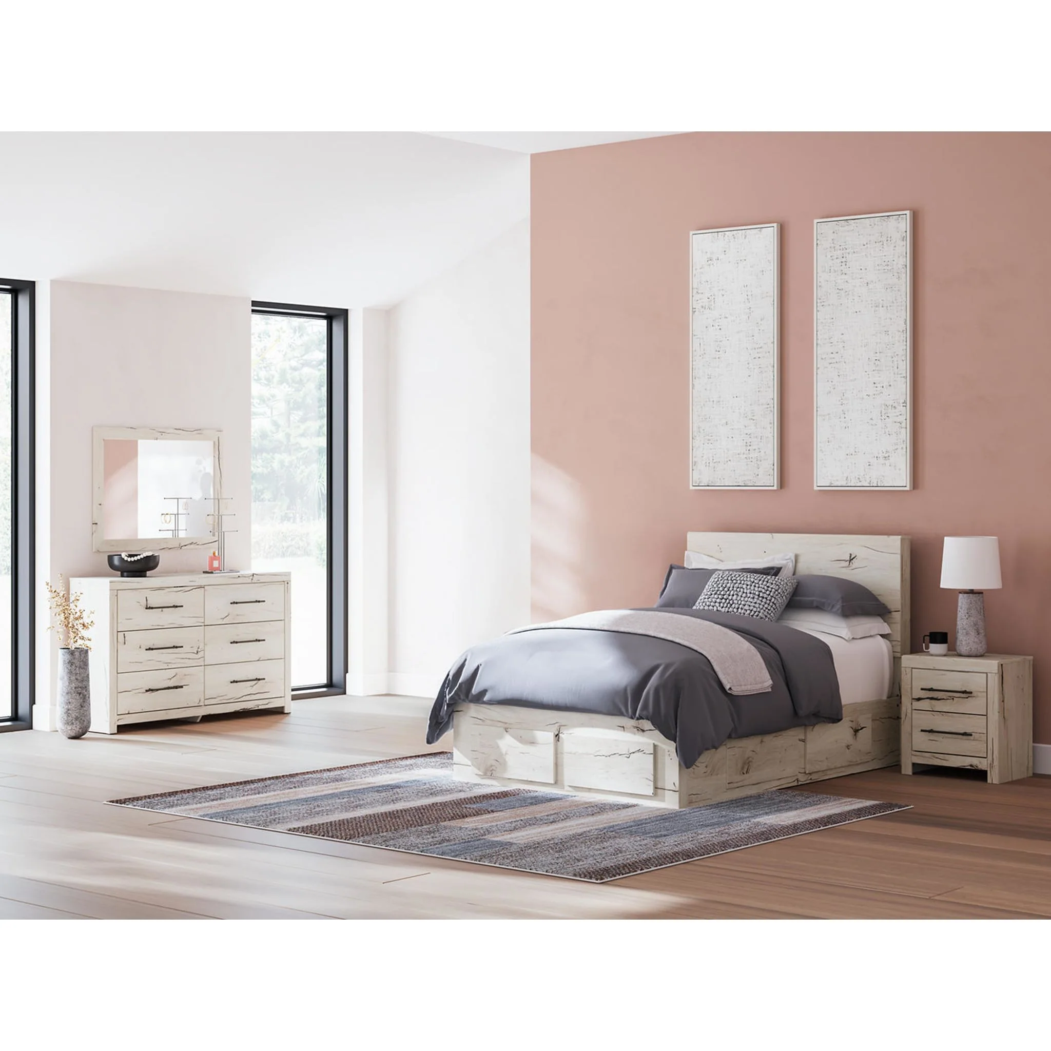 Lawroy 6 Piece Full Storage Bedroom - Light Natural - Image 2