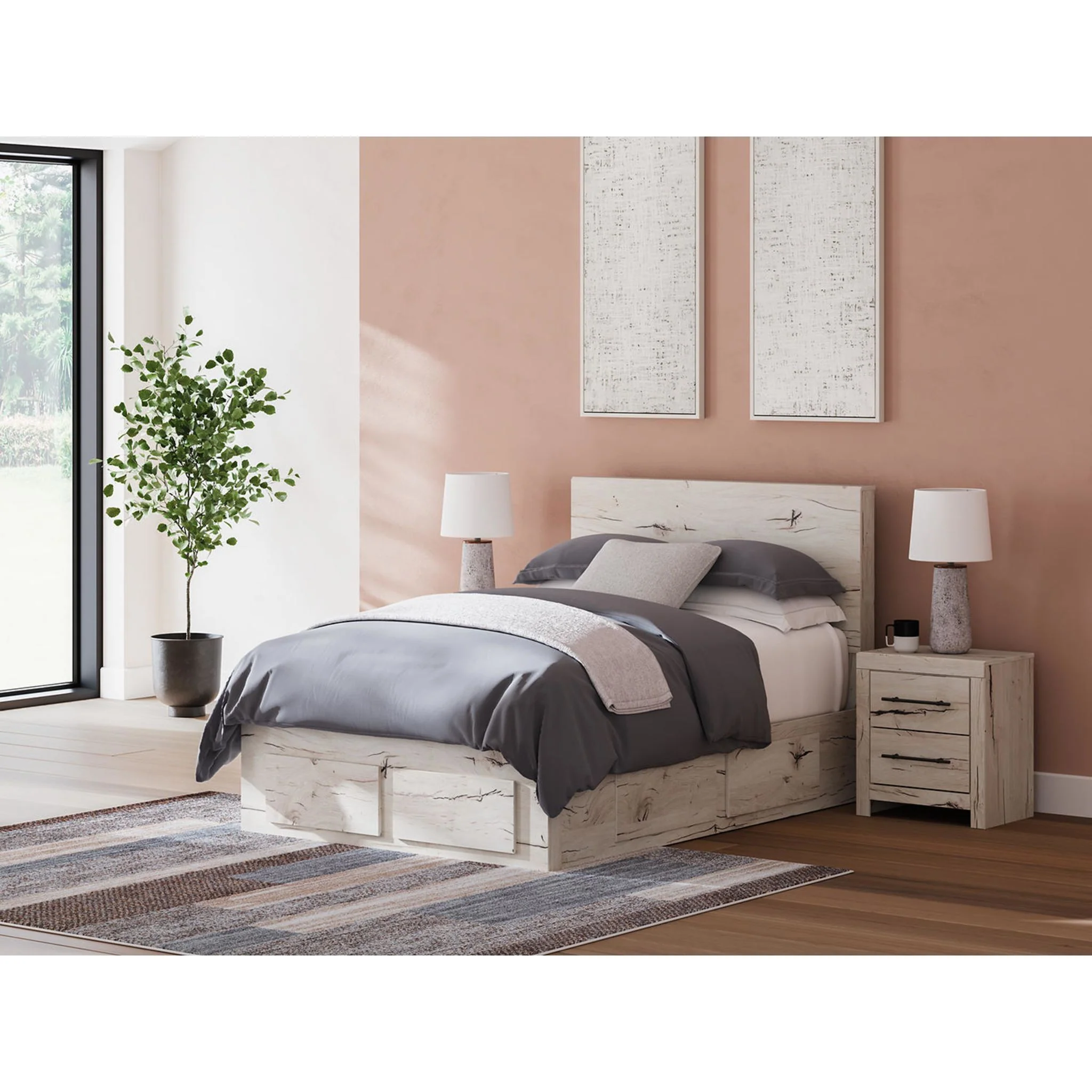 Lawroy 6 Piece Full Storage Bedroom - Light Natural - Image 23